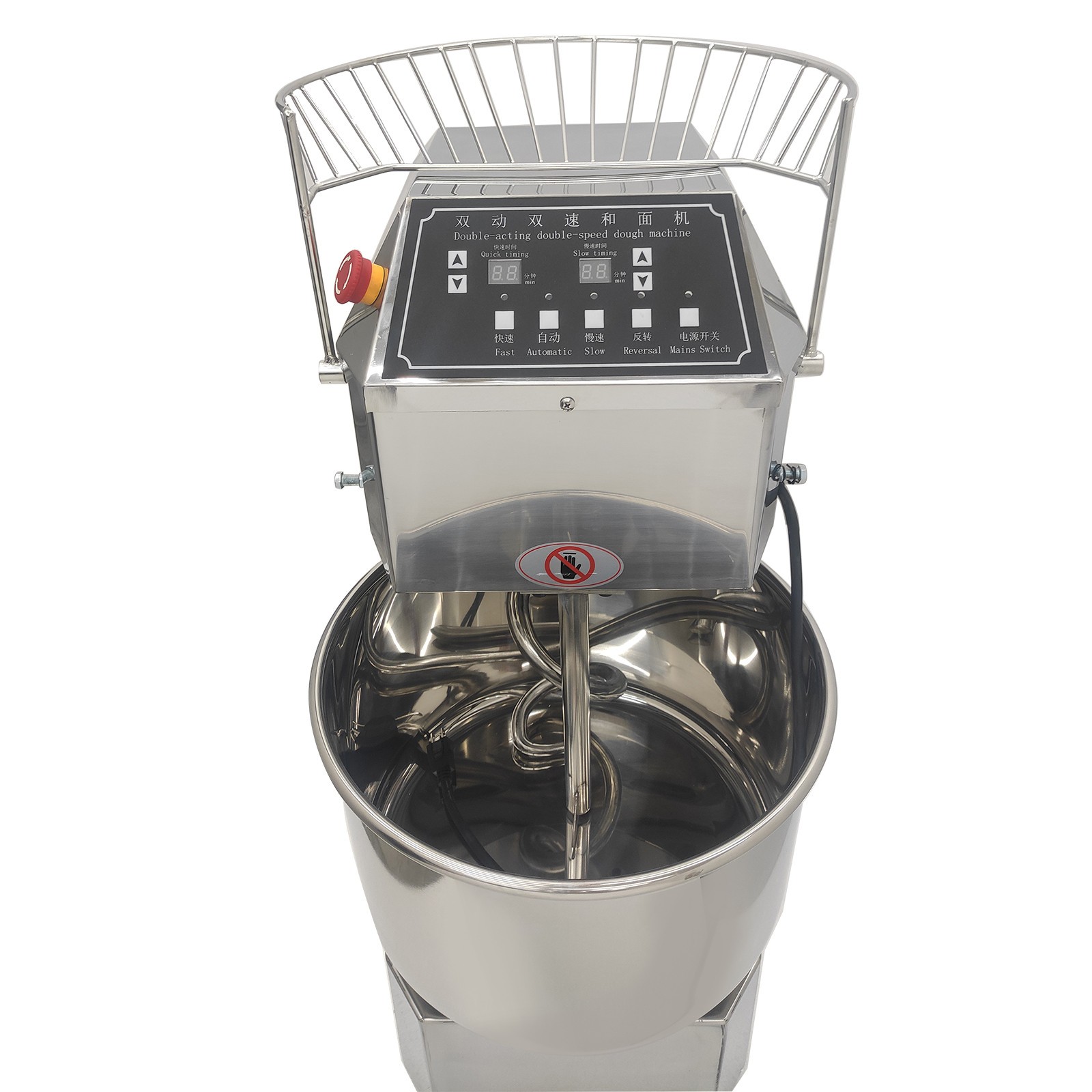 30L Commercial Bakery Mixer 110V Inverter Double Speed Double Action Auto Timer