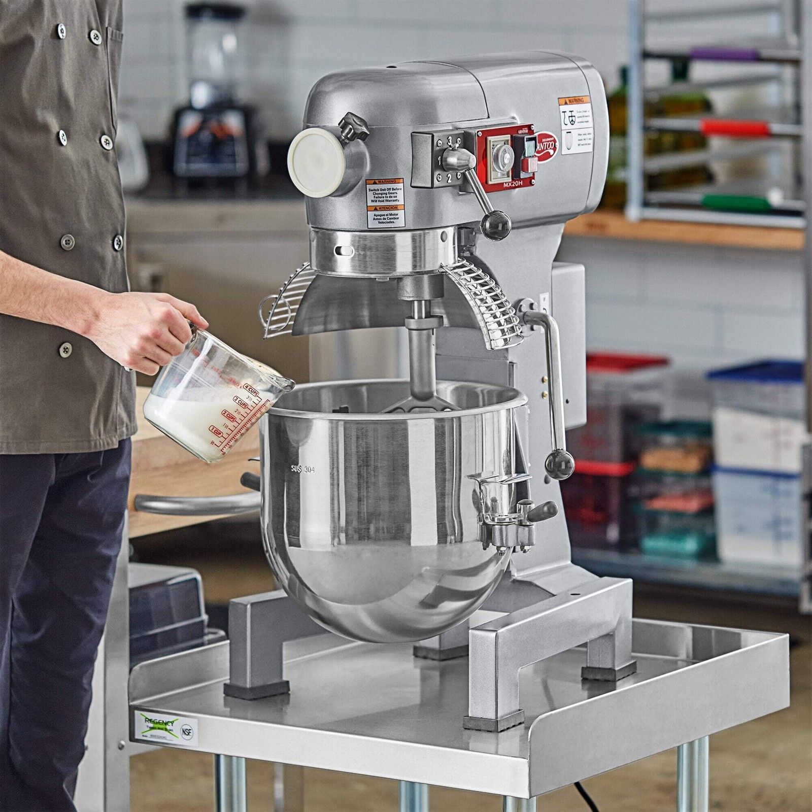 20 Qt. Planetary Stand Mixer with Guard, Standard Accessories & Flexible Silicon