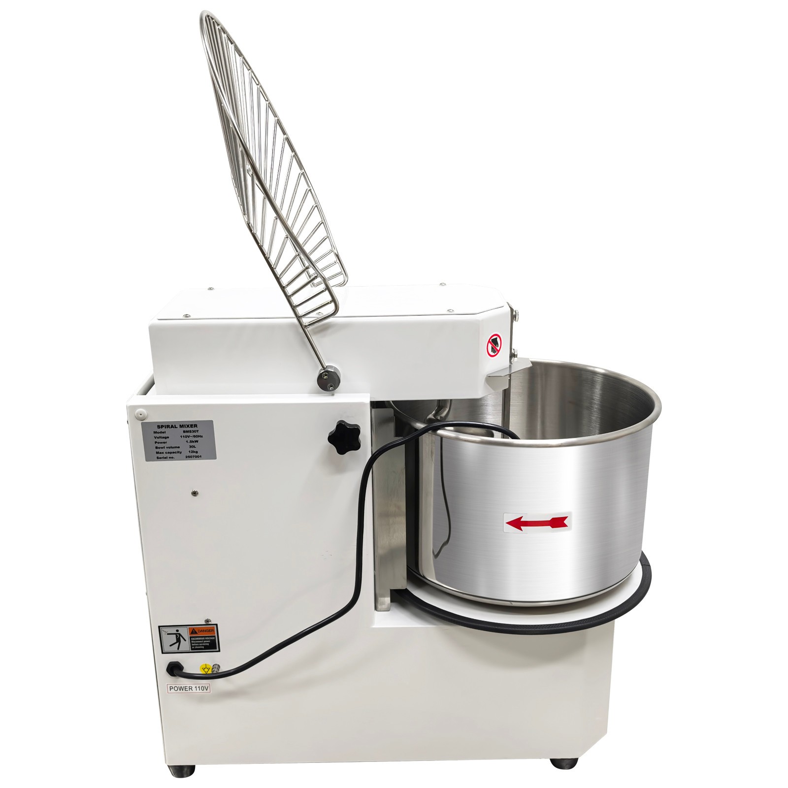 20L Commercial Stand Dough Mixer with Detachable Bowl Double Speed Double Action