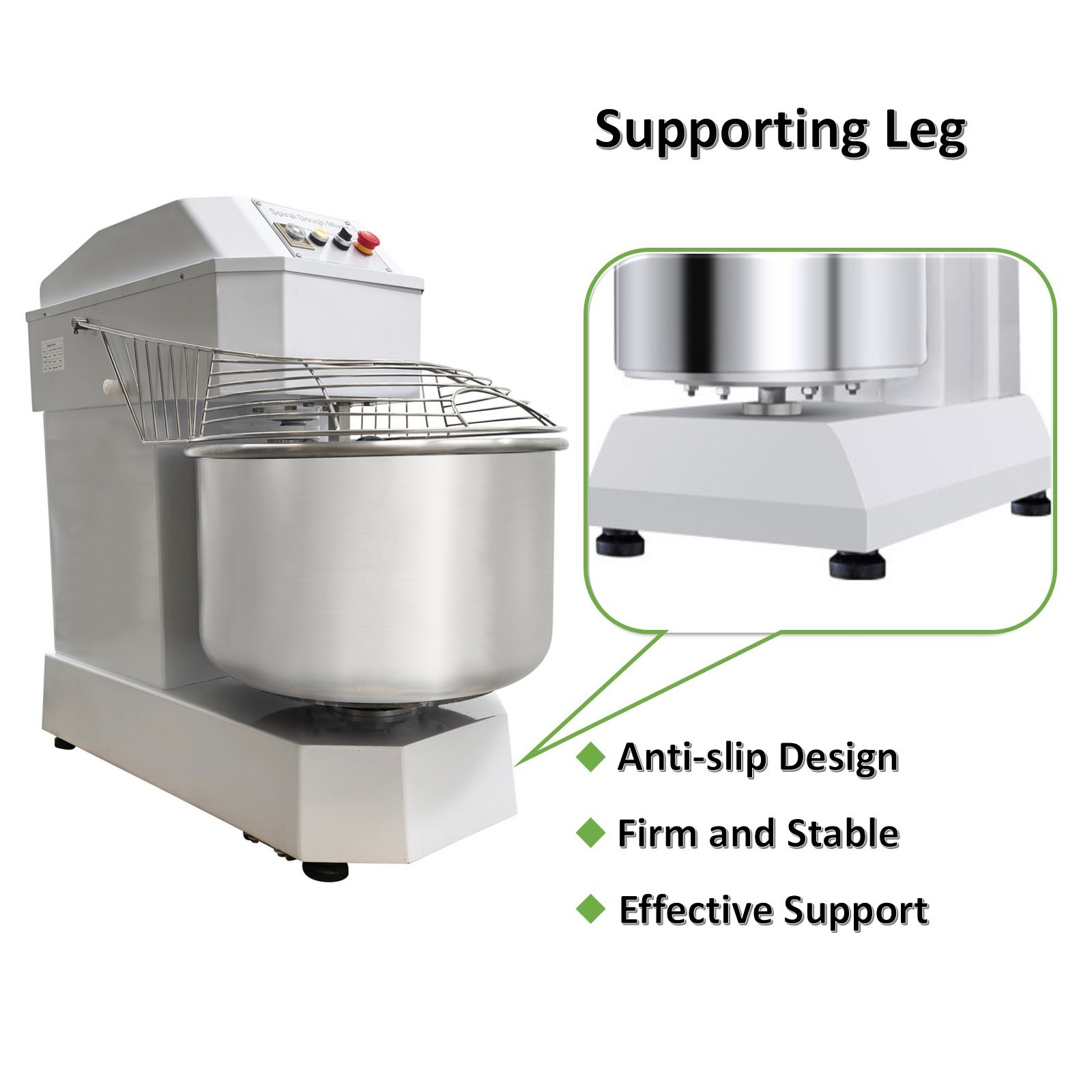 80L Twin-Gear & Dual-Speed Planetary Mixer 220V 3-Phase Industrial Dough Mixer​​