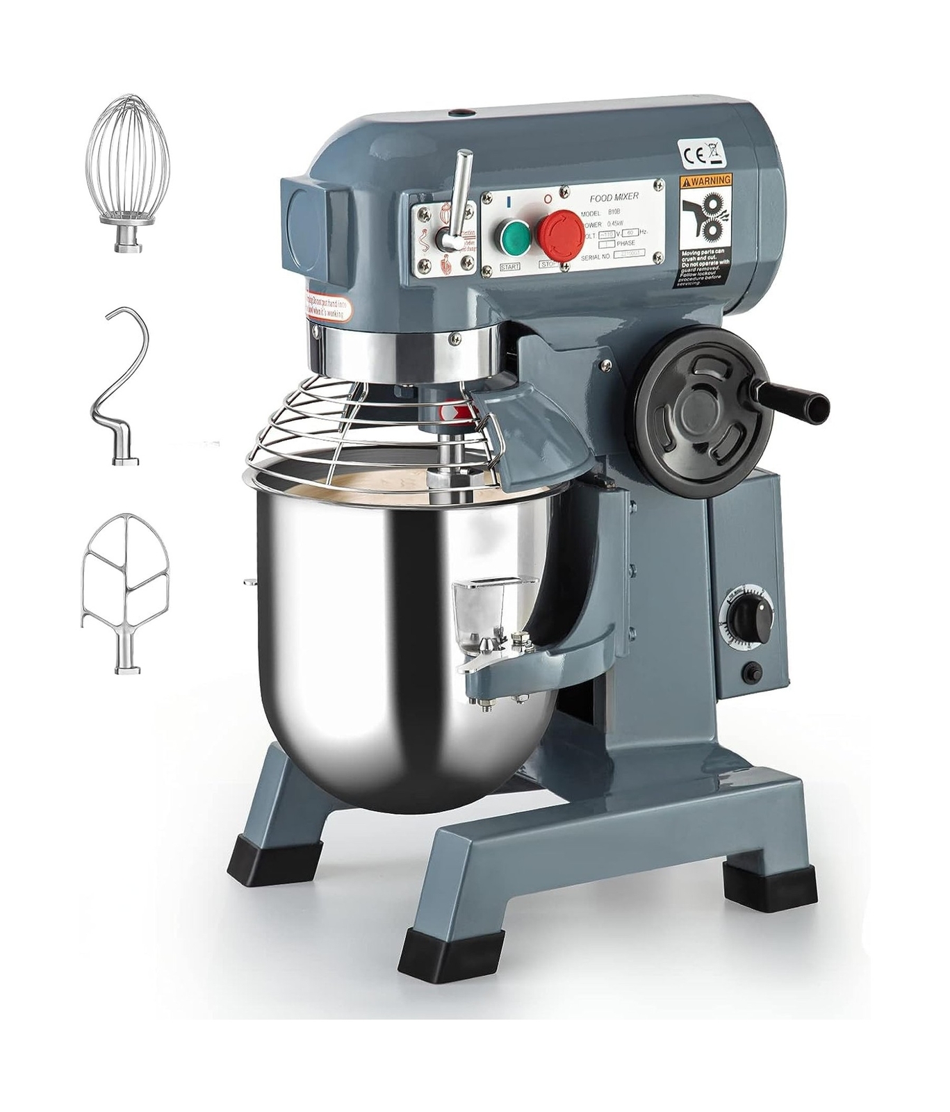Commercial Food Mixer 15QT, Commercial Mixer 600W with 3 Speeds Adjustable, S…