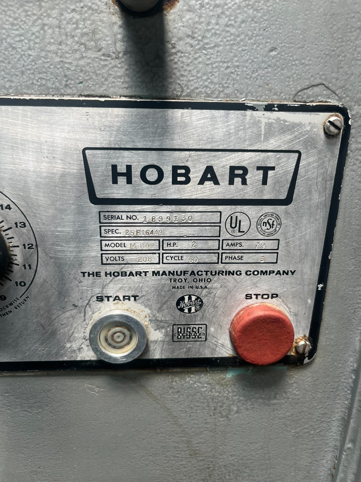 Hobart M-802 Mixer with Reducer 40 Quart Bowl and Attachments