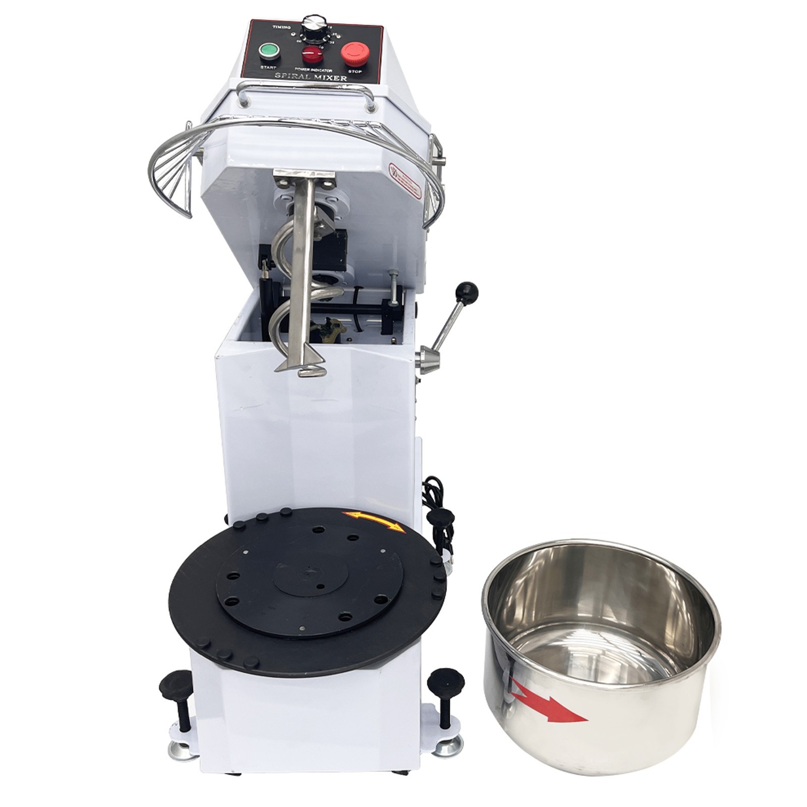 110V 20L Dough Kneading Machine Spiral Dough Mixer with Detachable Bucket