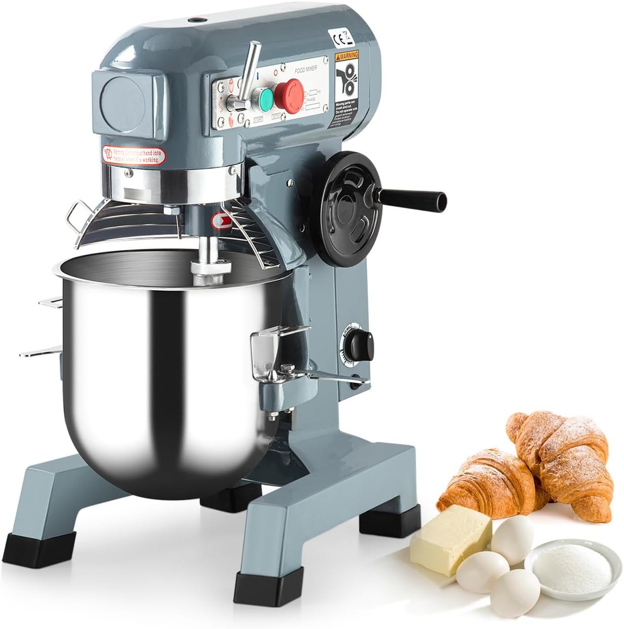 15QT Commercial Food Mixer,450W 3Speeds Adjustable Heavy Duty Electric FoodMixer