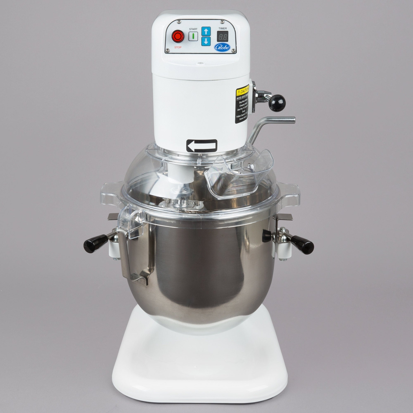 Globe 8 Qt. Bowl Lift Countertop Mixer with Guard & Standard Accessories, 1/4 hp