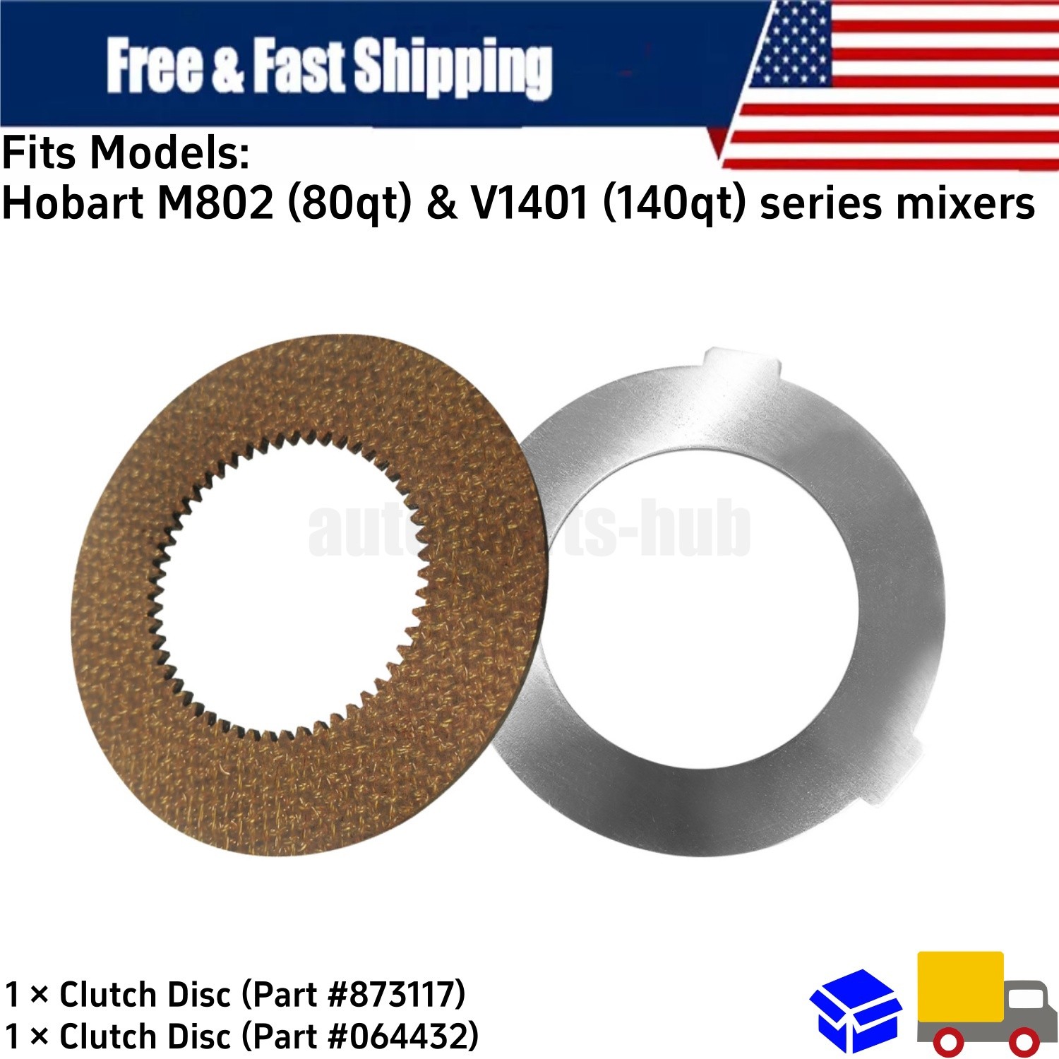 2PCS NEW Clutch Disc Kit for Hobart Mixer M802 80qt set 1pc 873117 & 1pc 064432