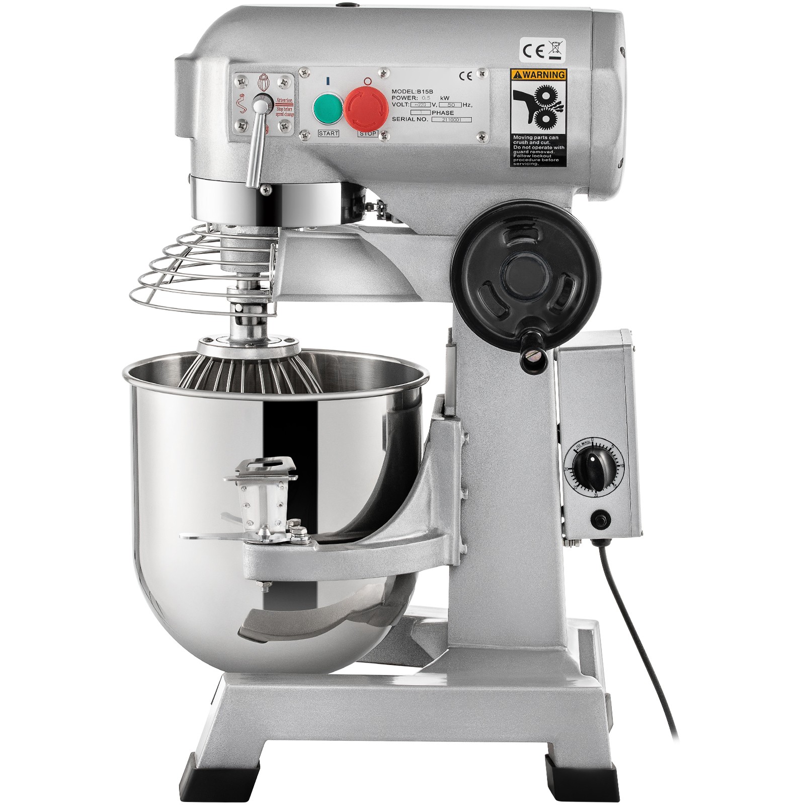 Uimoso Commercial Electric Stand Mixer, 15Qt Dough Mixer, 3 Speeds, 550W