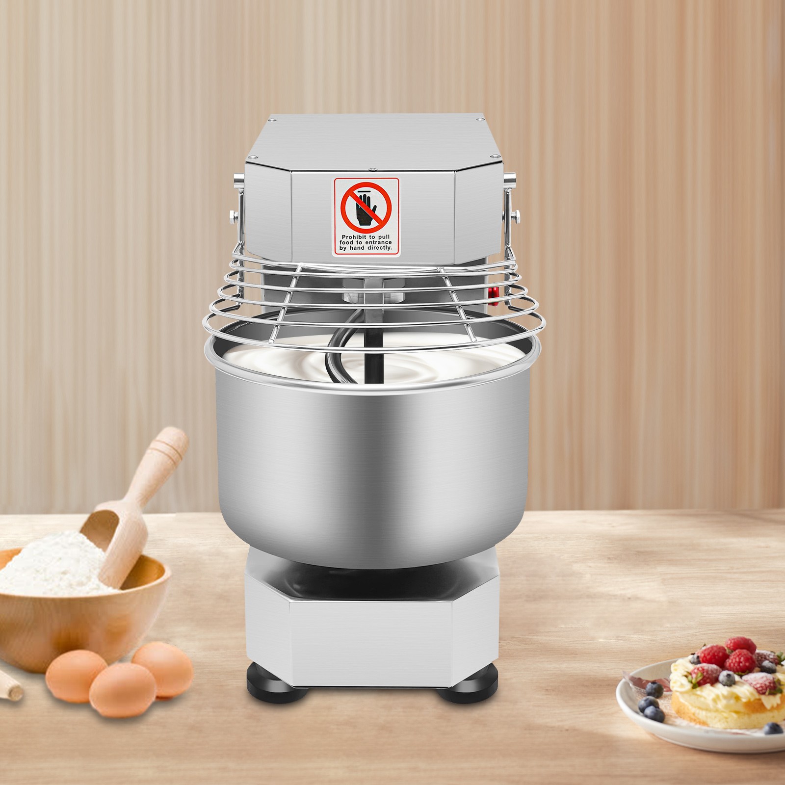 110V 60Hz Dough Kneading Machine 750W Commercial Dough Mixer, Max 360° Mixing