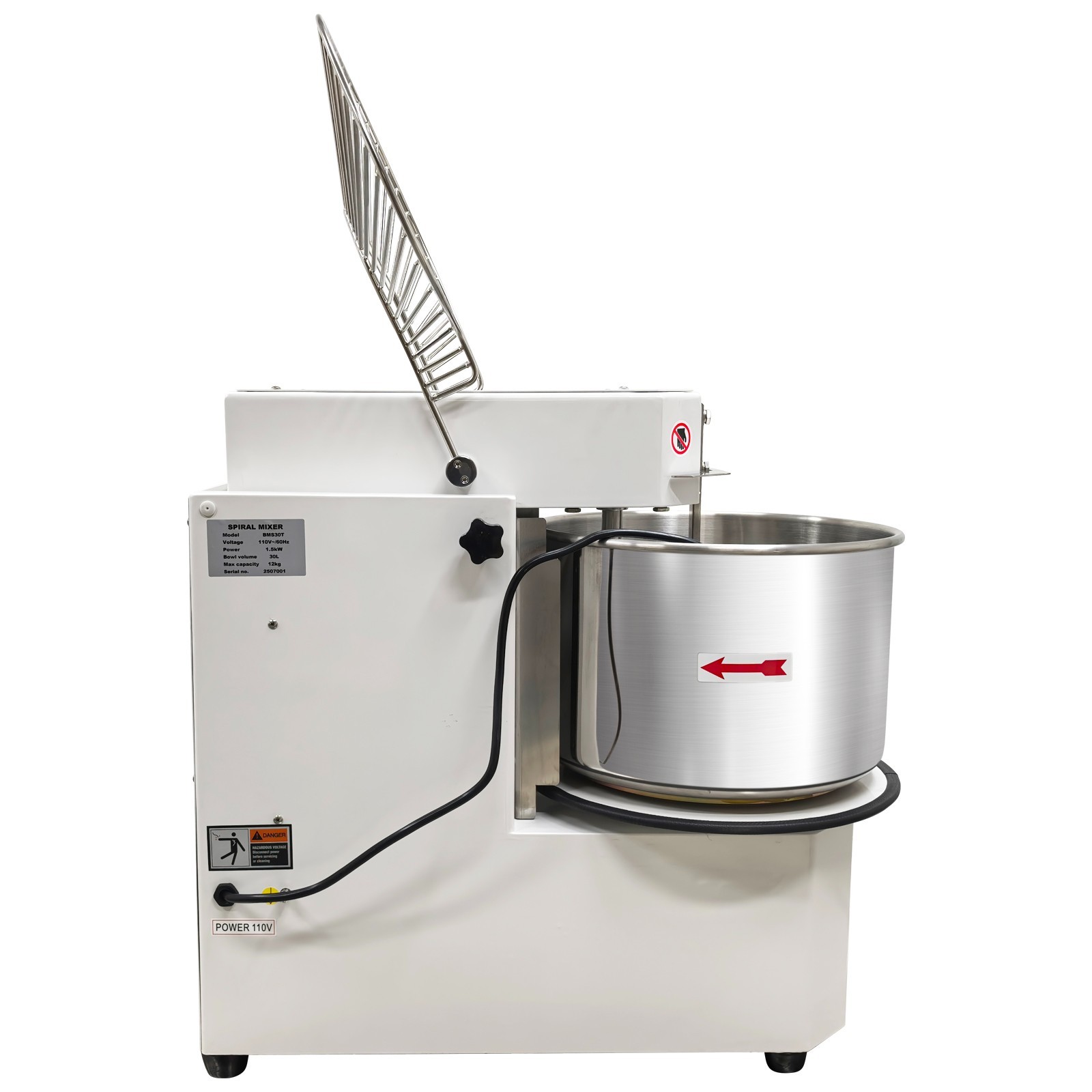 110V 20L Double-Speed Double-Action Dough Mixer Detachable Bucket Food Mixer