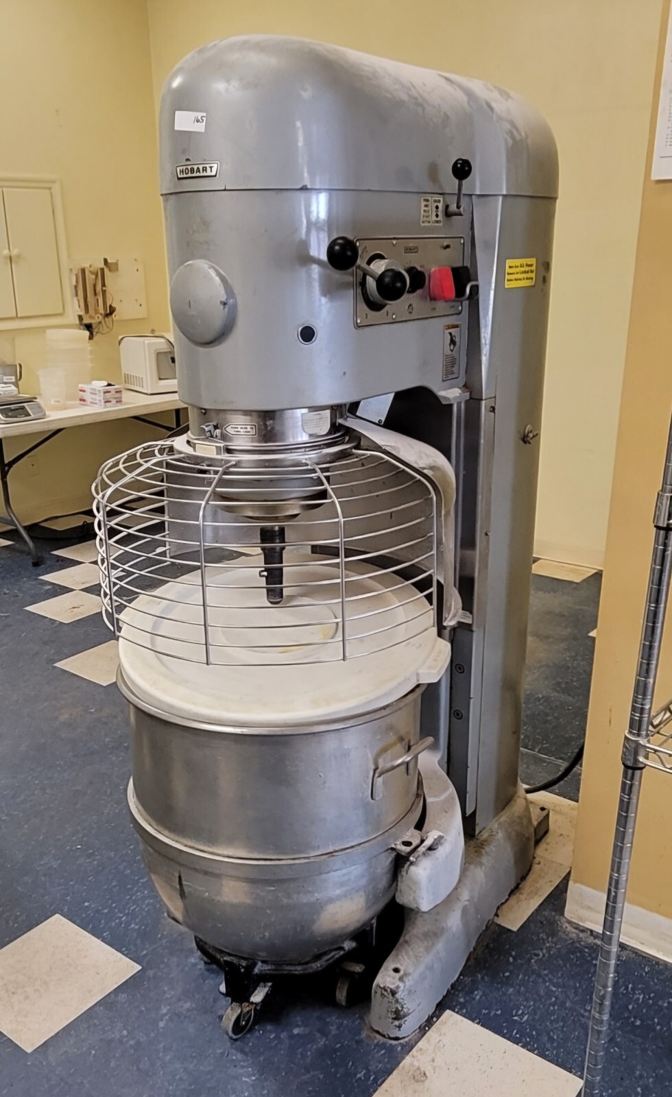 used Hobart V-1401 140-Quart Mixer w/Guard, Bowl, Hook & Paddle SN#11-1032-684