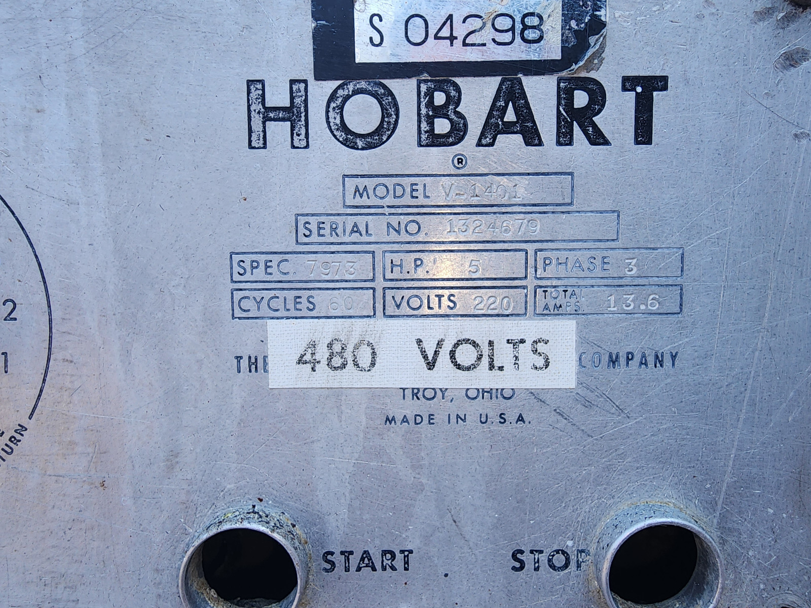 Hobart V1401 140qt Vertical Bowl Mixer With Accessories