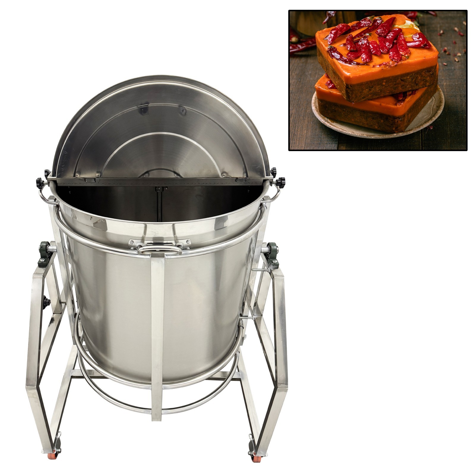 110V 50L Auto Stir-frying Natural Gas Heating Stirrer Stainless Steel Mixer