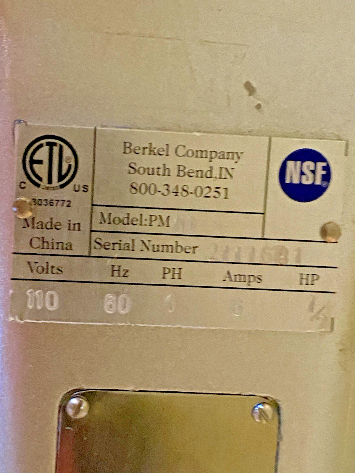 BERKEL 10 QUART COMMERCIAL MIXER PM 10 SAFETY GUARD CAGE SS BOWL WHIP & PADDLE