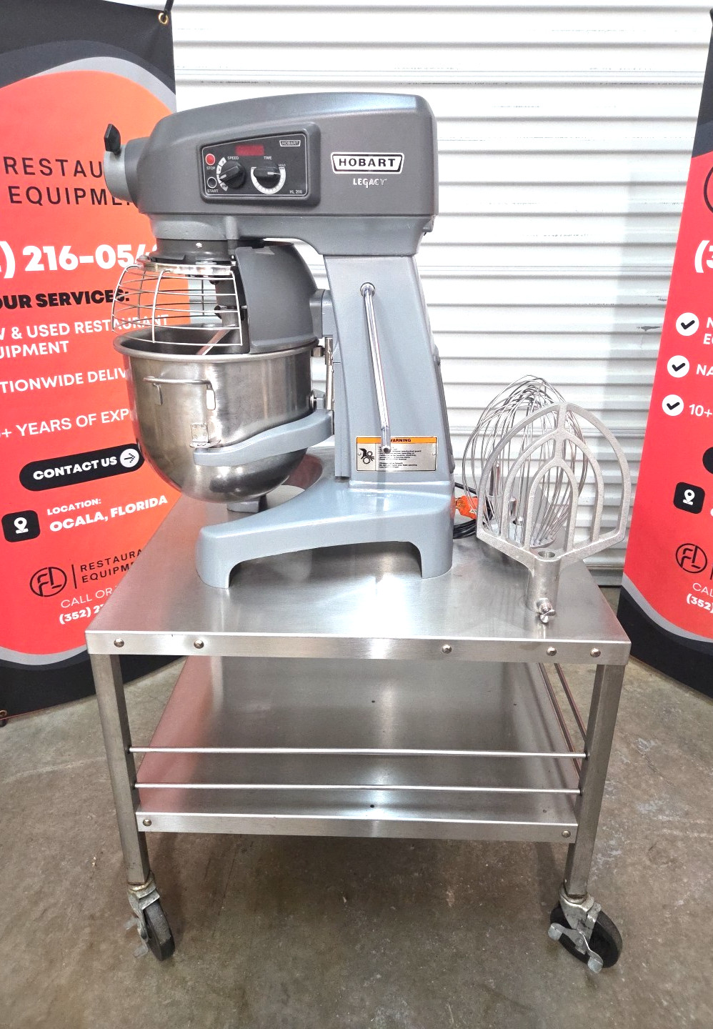 NEW HOBART 20QT HL200 Mixer W/ Bowl, Hook, Paddle, Whip, Table – WATCH VIDEO!