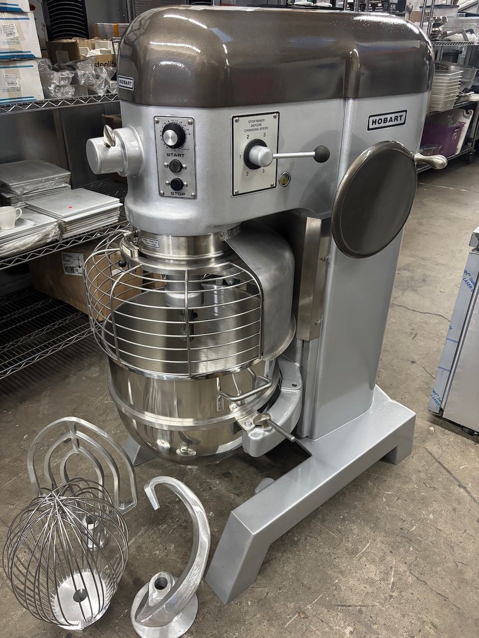60 Quart Mixer Hobart H-600T 115V NEW Bowl Attachments Safety Cage Guard NSF Qt