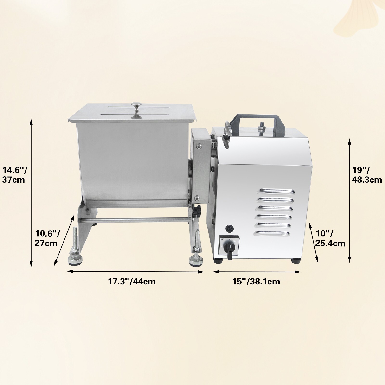 Hakka Electric 15lbs 7.5L Tilt Tank Meat Mixer Commercial Countertop Machine