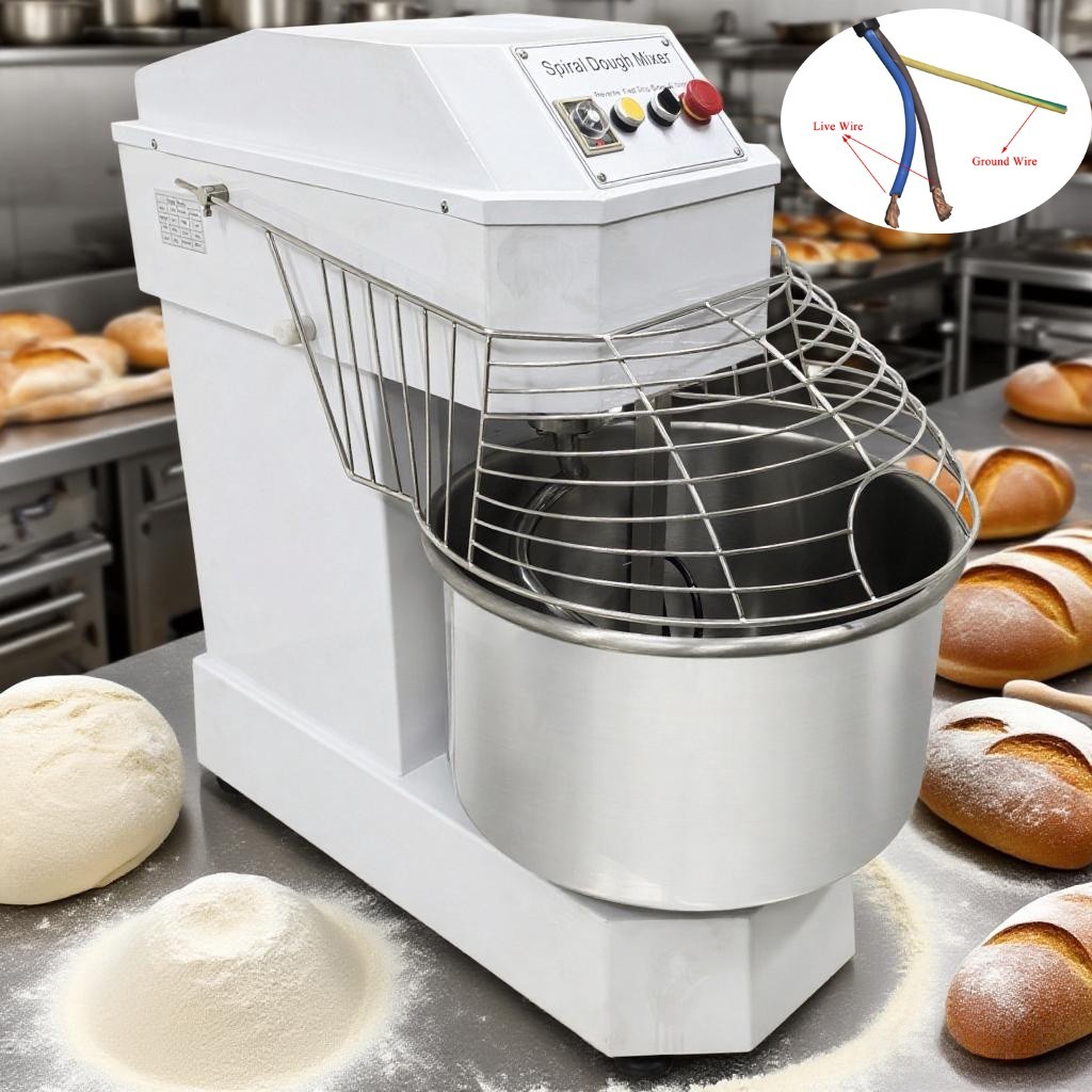 50L Commercial Dough Mixer 220V Double Action Double Speed Spiral Flour Mixer US