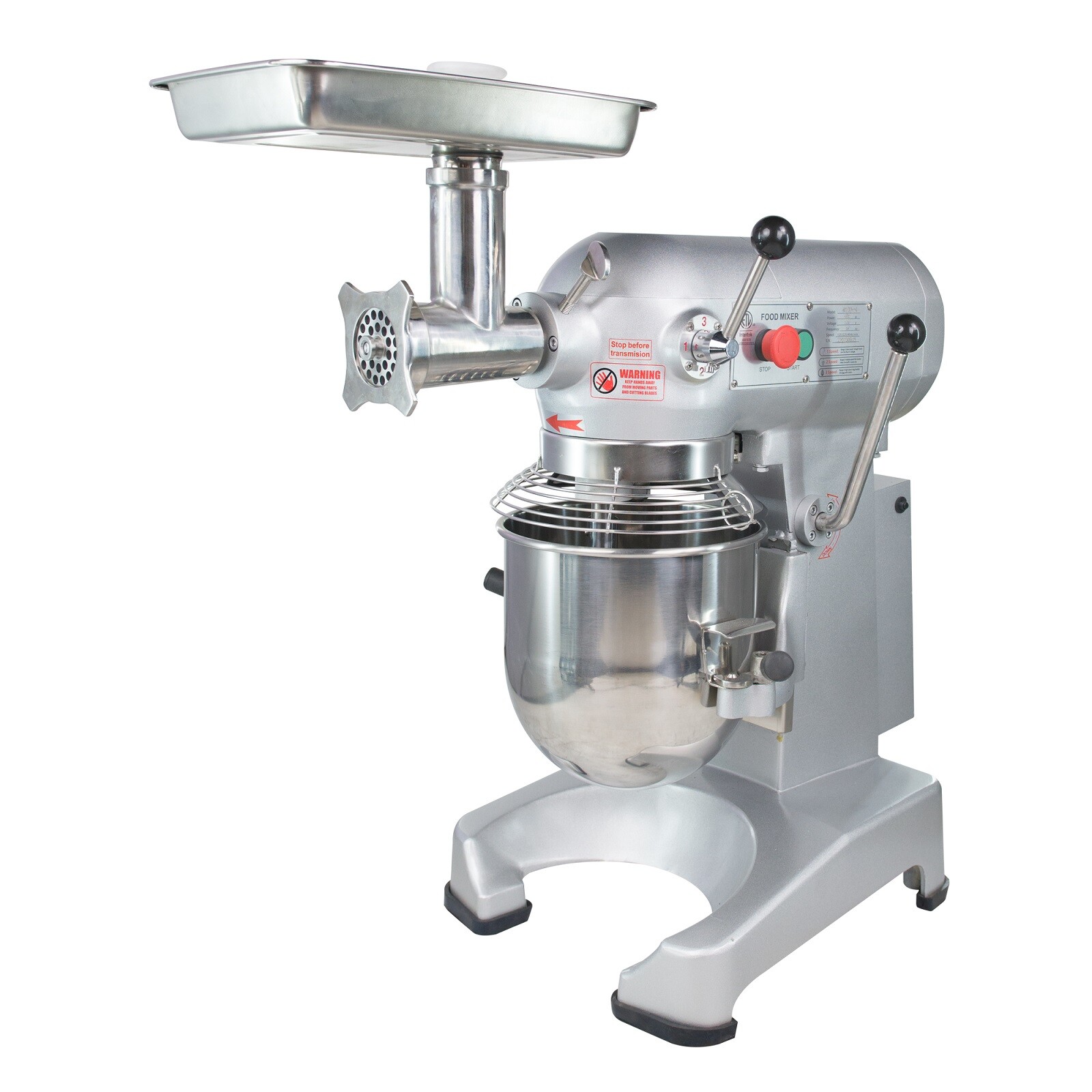 Hakka Commercial Planetary Mixer 10Qt Dough Food Mixer 4 Function Bakery 400W