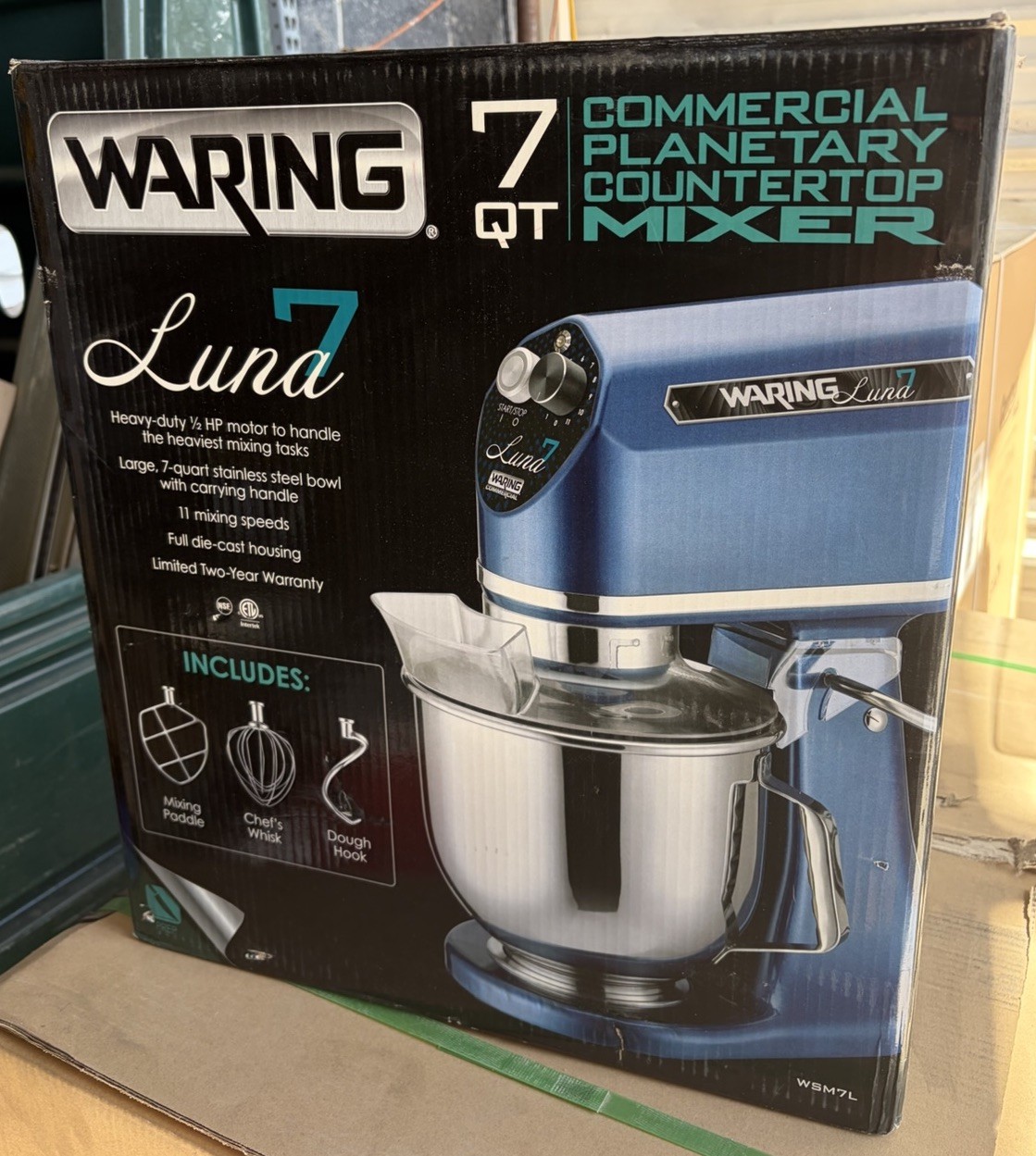 Waring Luna 7 Commercial Planetary Mixer 7 QT 11 Speed Countertop WSM7L