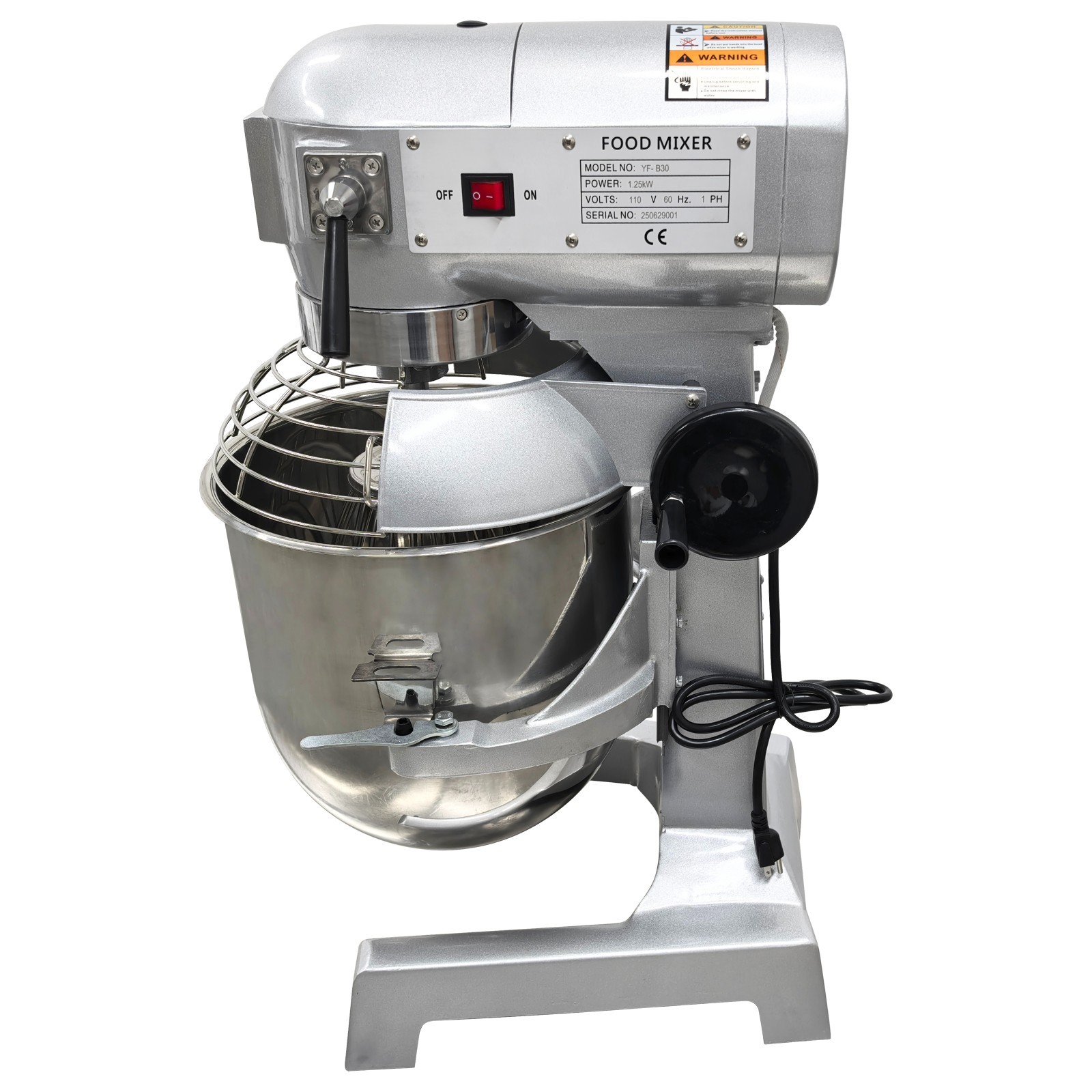 30L Electric Dough Mixer w/3 Speeds Adjustable 110V Dough Kneading Machine