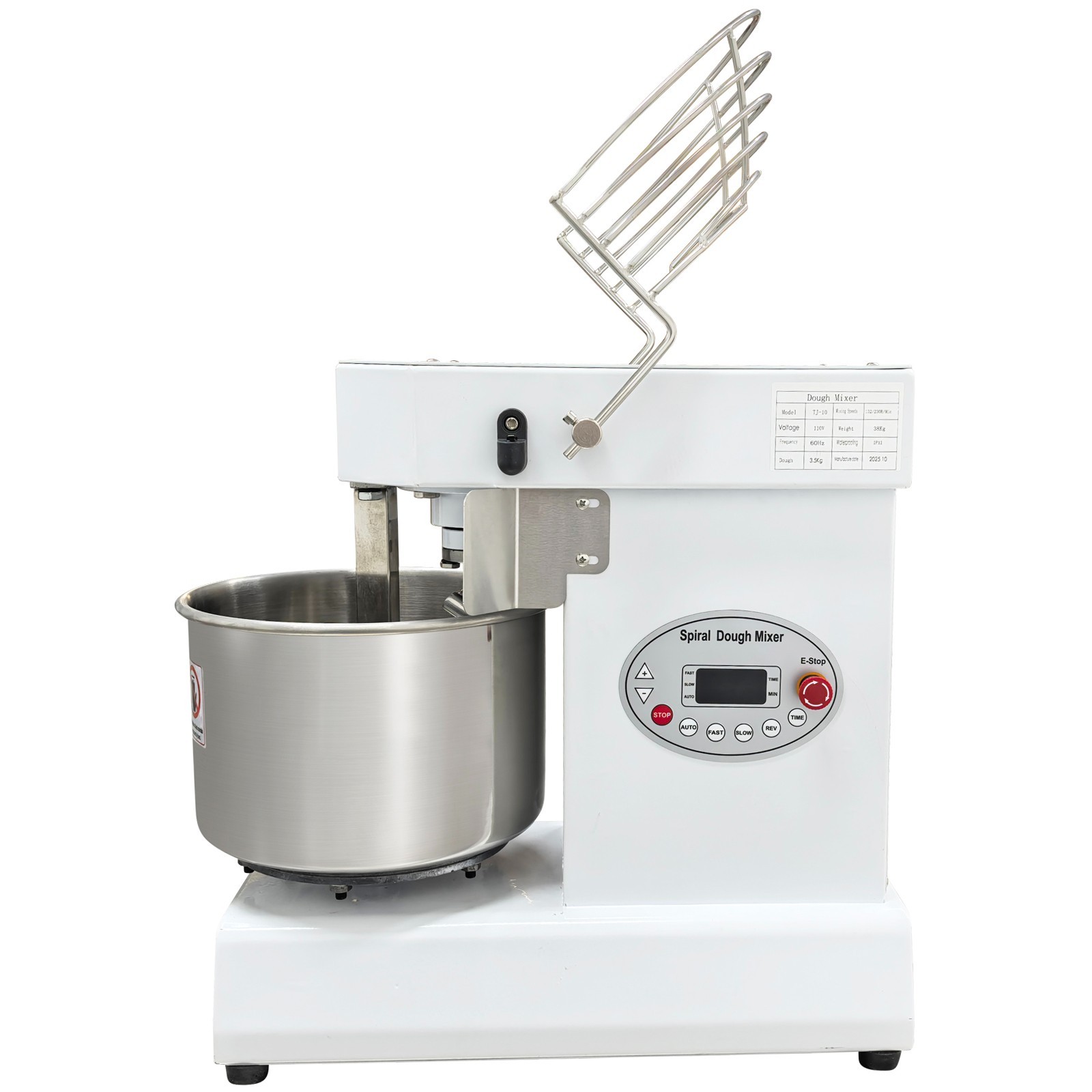 110V 10L Dough Mixer Electric Flour Double-Acting Double-Speed Kneading Machine