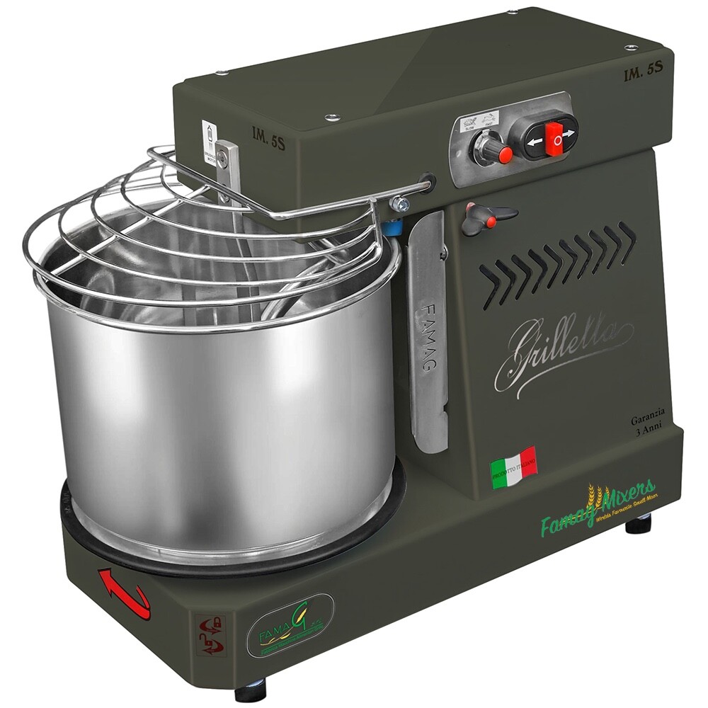 Famag Spiral Mixer IM5 (5KG) Removable Bowl 10 Speed (HH) Bonus Cover – Charcoal