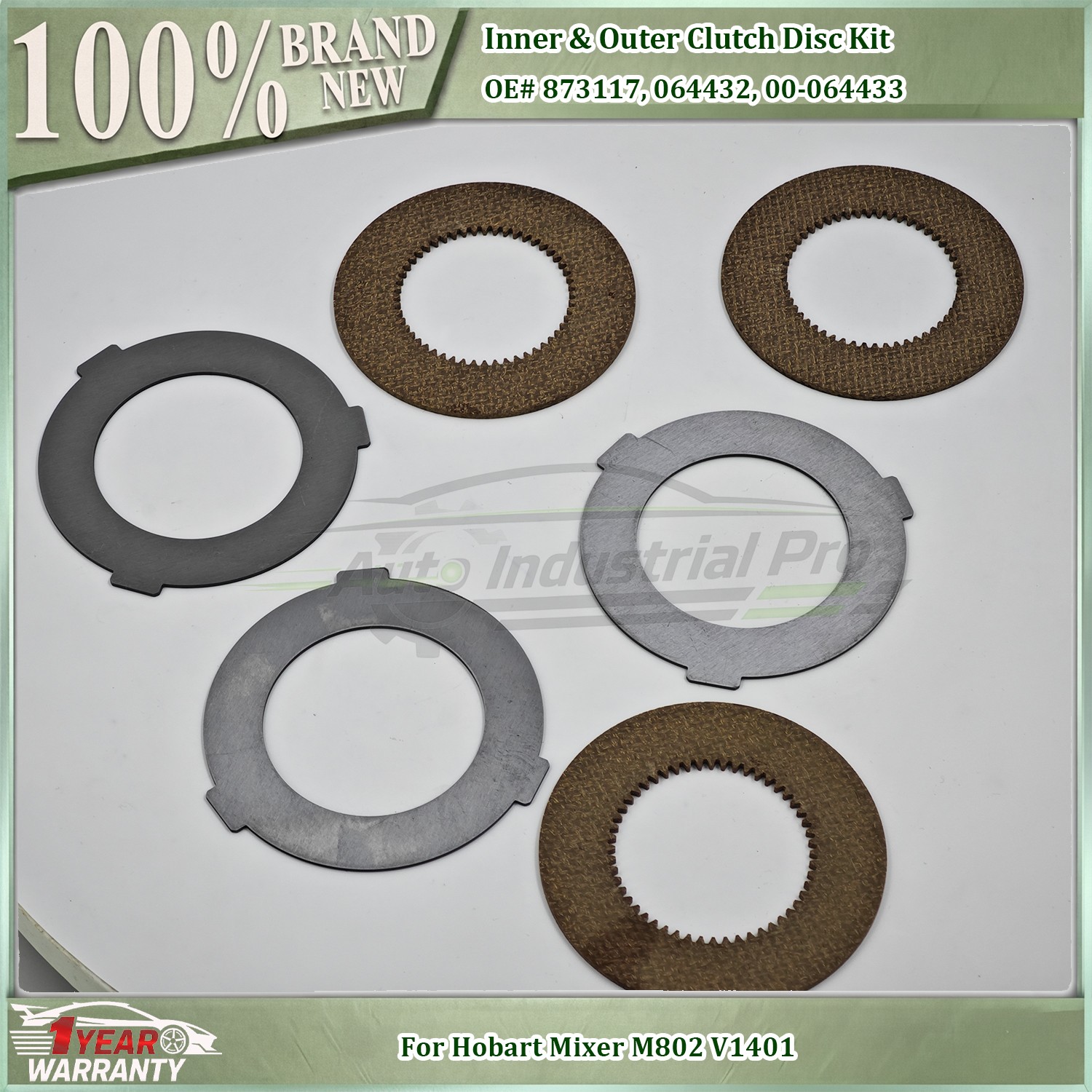 For Hobart Mixer M802 V1401 NEW 6PCS Inner & Outer Clutch Disc Kit 873117 064432