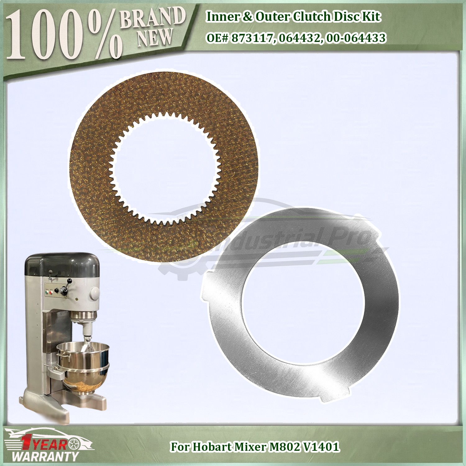 For Hobart Mixer M802 V1401 NEW Inner & Outer Clutch Disc Kit 873117 064432 2PCS