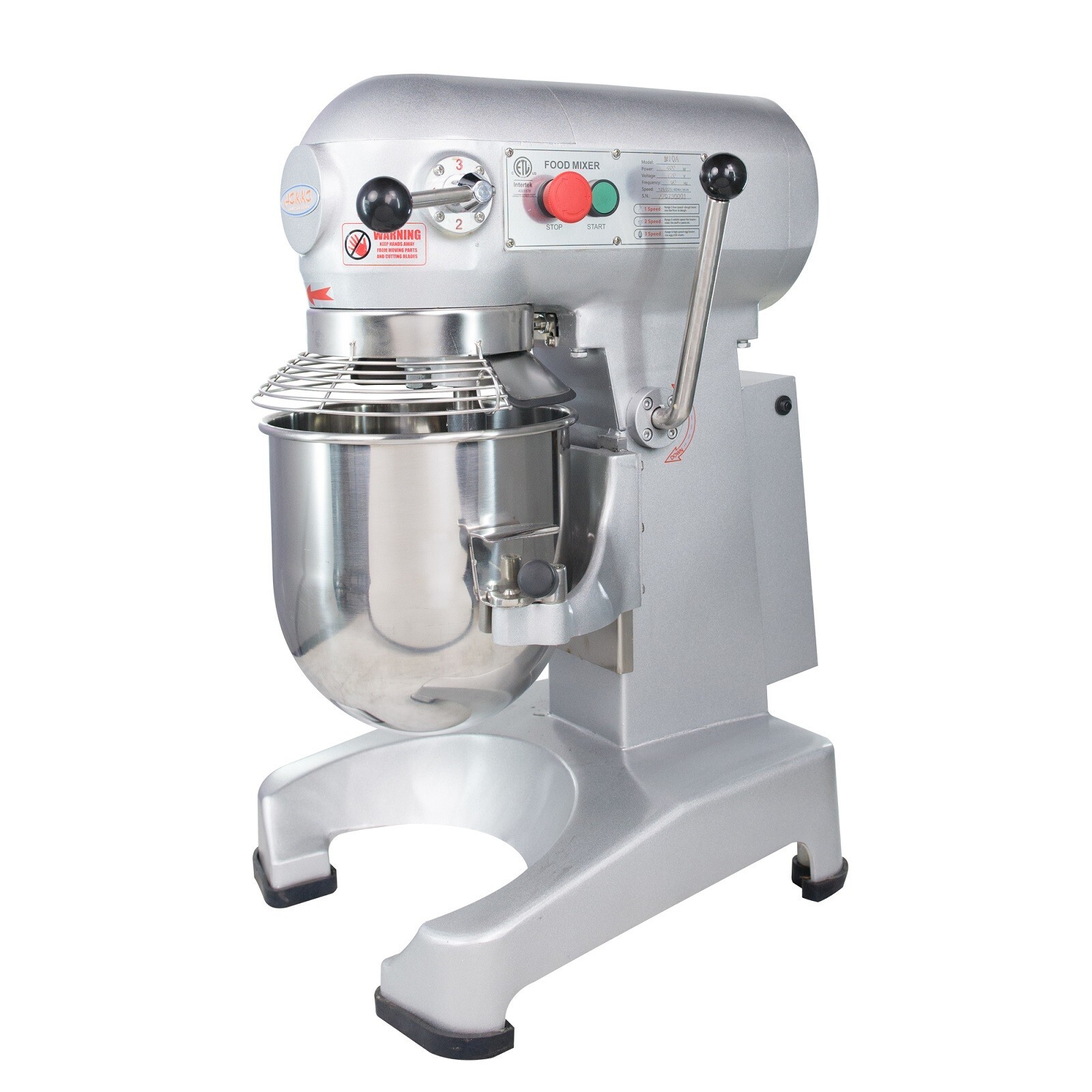 Hakka 10Qt Dough Food Mixer Commercial 400W Bakery Planetary Mixers 3 Funtion