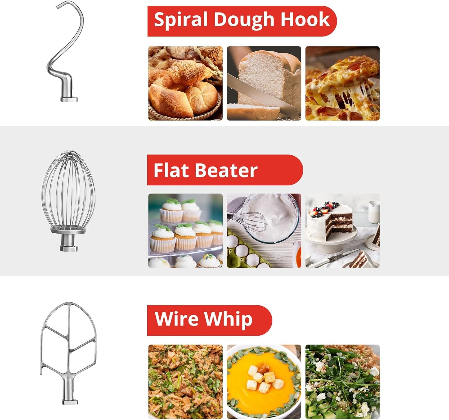 15 QT Commercial Food Mixer, 600W 3 Speeds Adjustable Electric Food Mixer