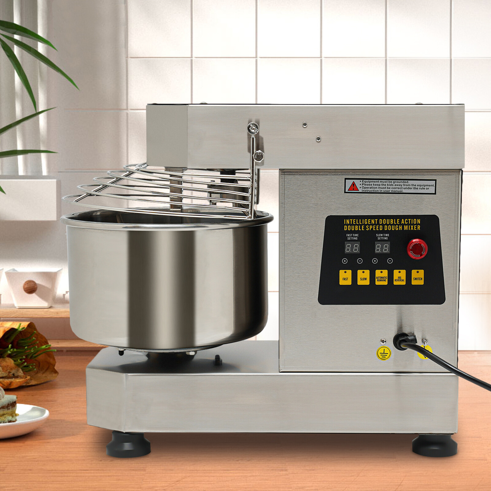 750W Commercial Dough Mixer 360° Mixing Dough Kneading Machine 21.7*11.8*18.9in