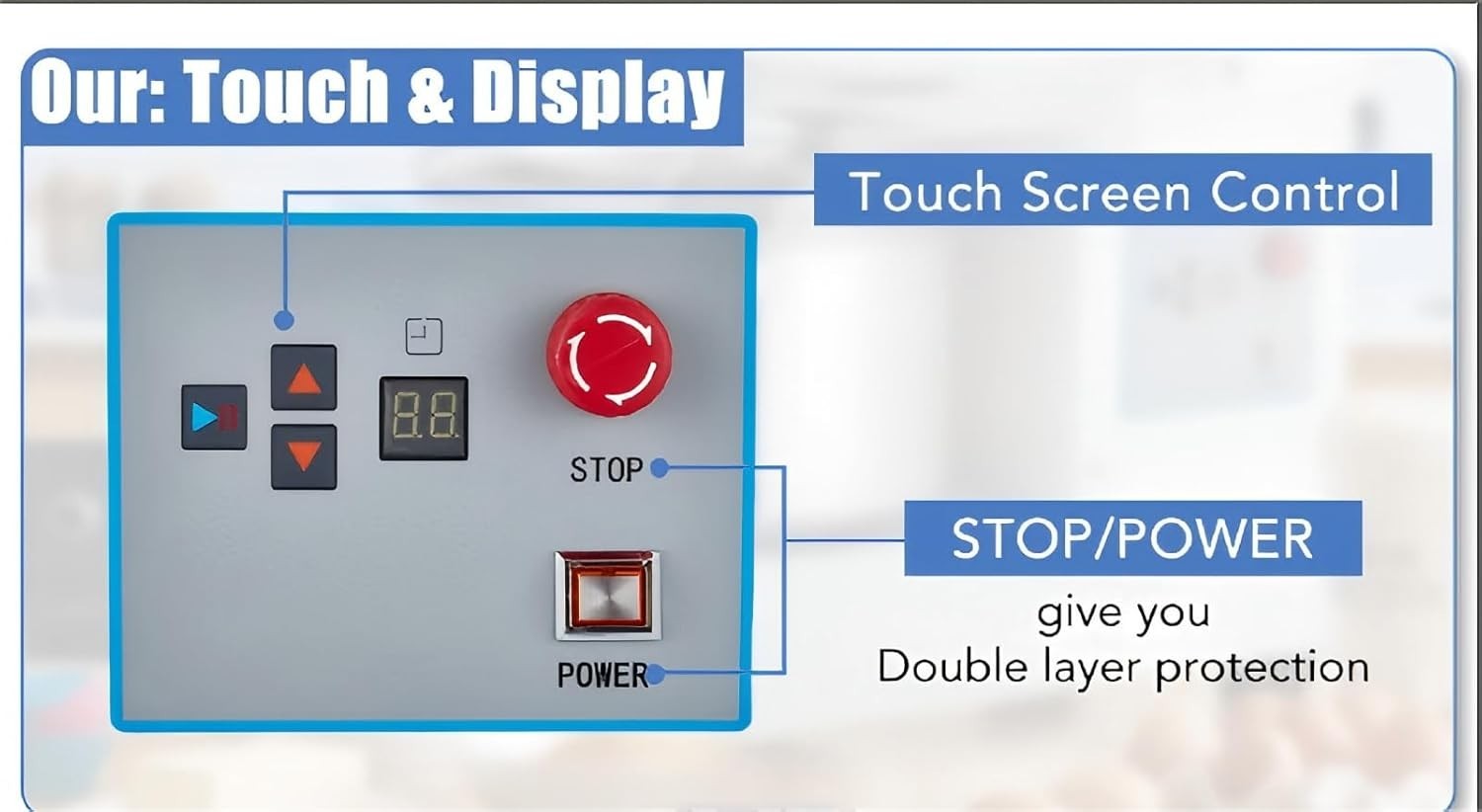 Commercial Food Mixer 10.5Qt Touch Screen Dough Mixer Timer 650W Dual Rotating