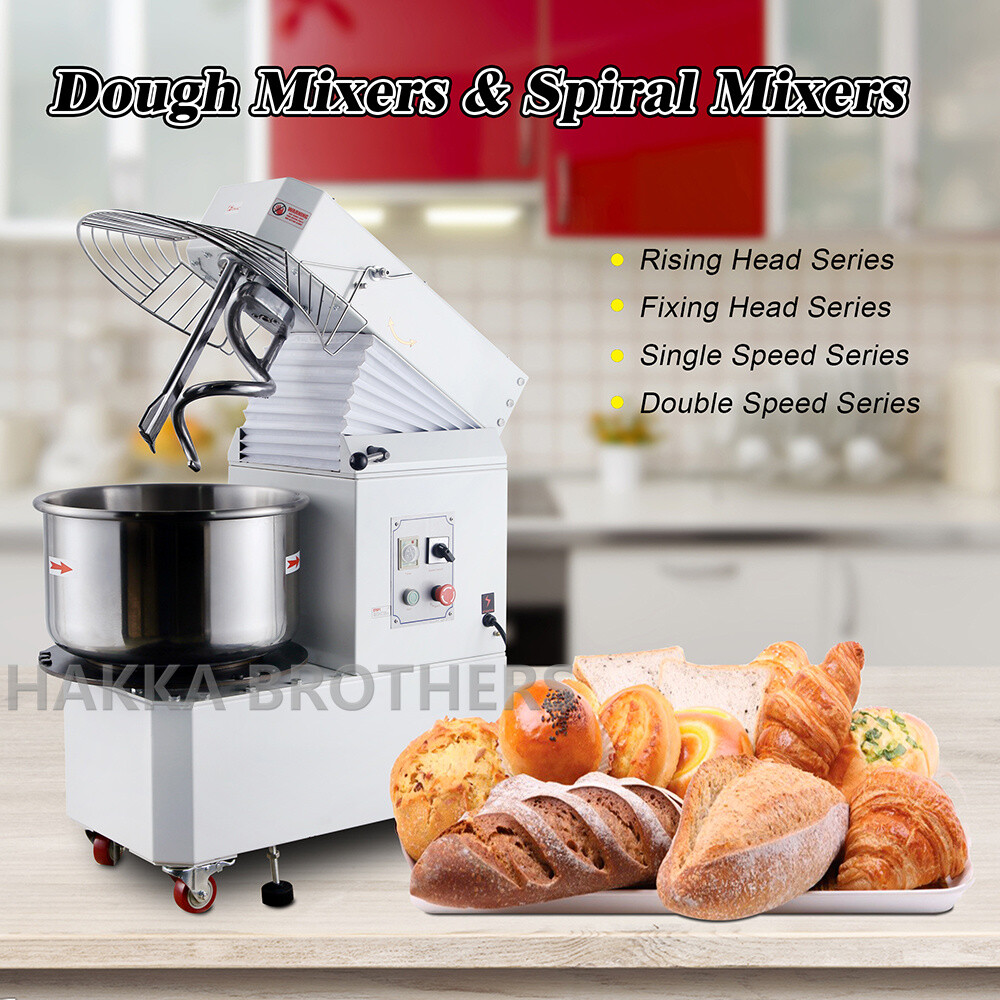 Hakka 20Qt 30Qt 40Qt Commercial Rising Head Double Speed Spiral Dough Mixer