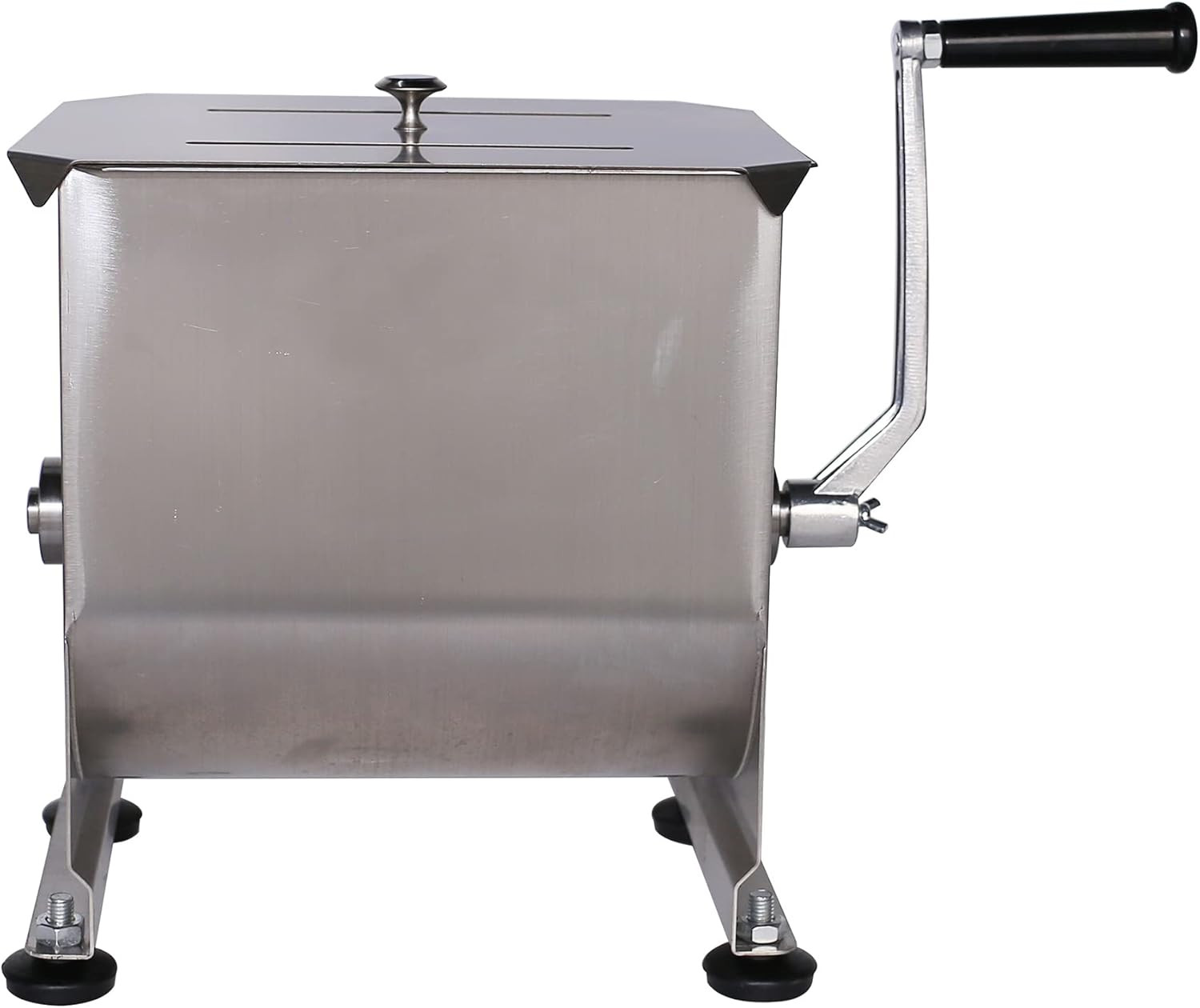 CMI Commercial Stainless Steel Manual Meat Mixers with Lid,16.5Lb/10L Tank,(Mixi