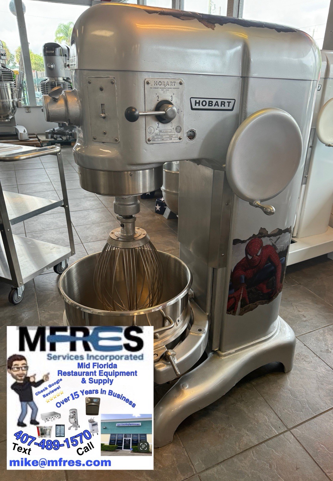 HOBART H600 60 Qt Mixer 1HP 220V 3 Phase Bowl & Whisk Included BEAUTIFUL SHAPE!