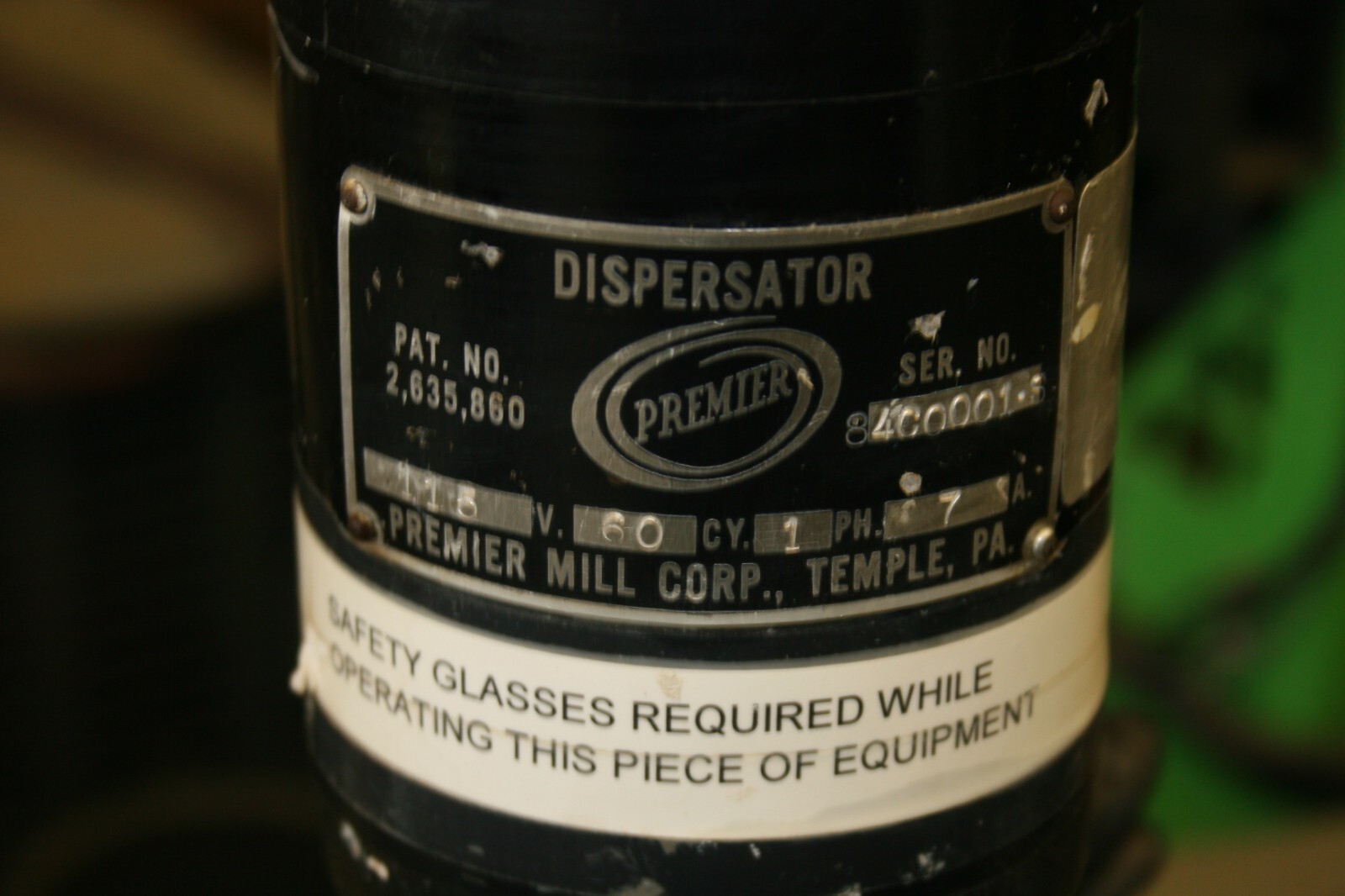 Premier Mill Laboratory Dispersator Mixer 115V 60CY 1PH 7A