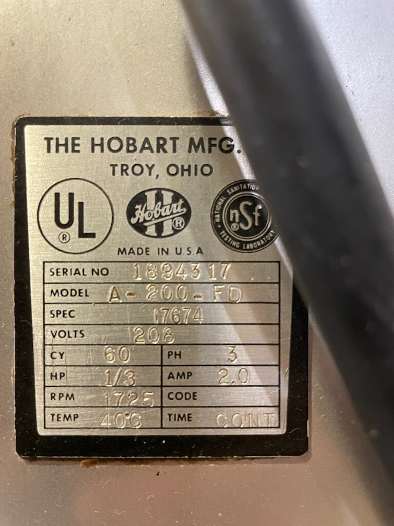 Hobart A200 Deluxe 20 Quart Floor Model Commercial Mixer – 3 Phase