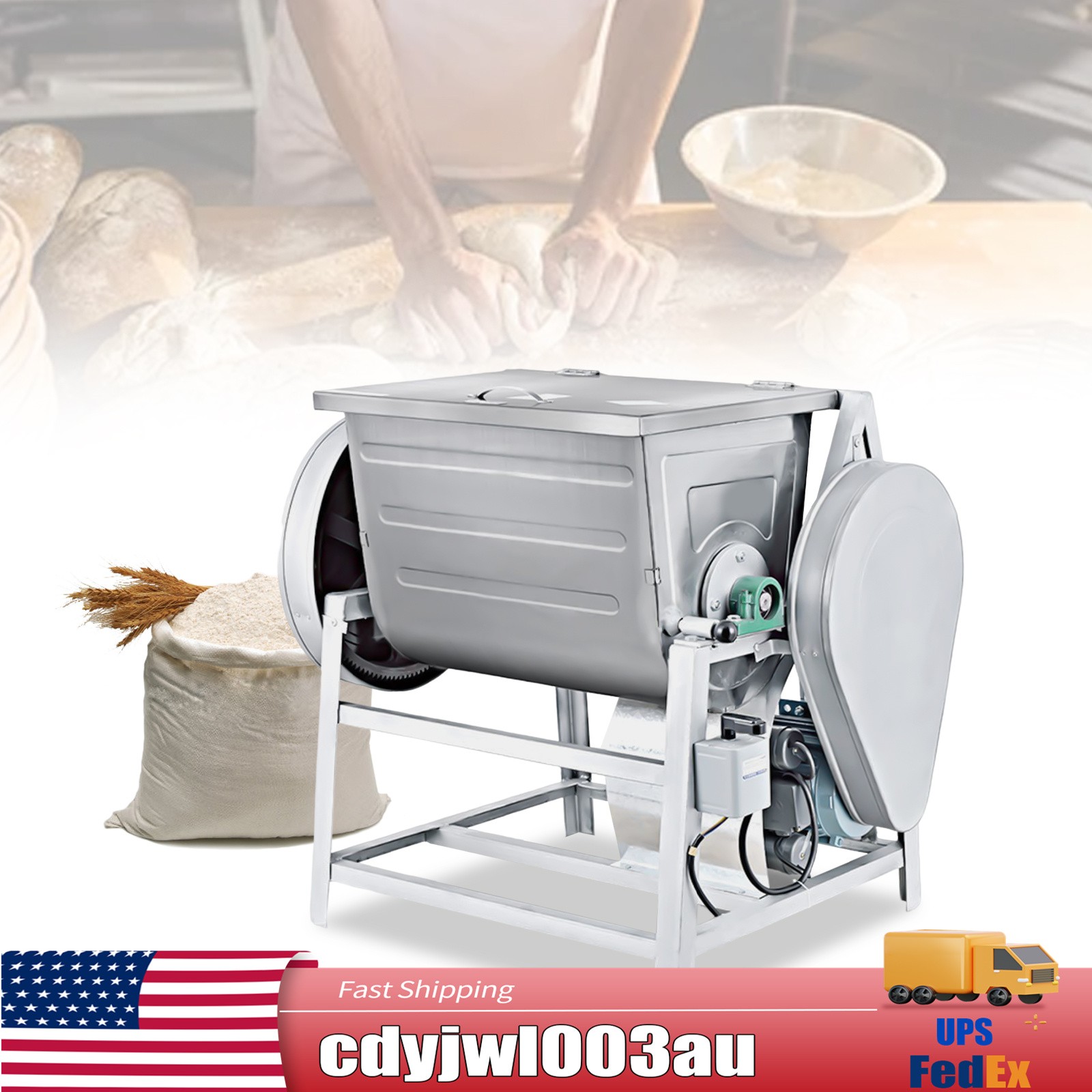 110V Dough Mixer Machine 30 QT 15KG Commercial Electric Flour Meat Mixing Mixer