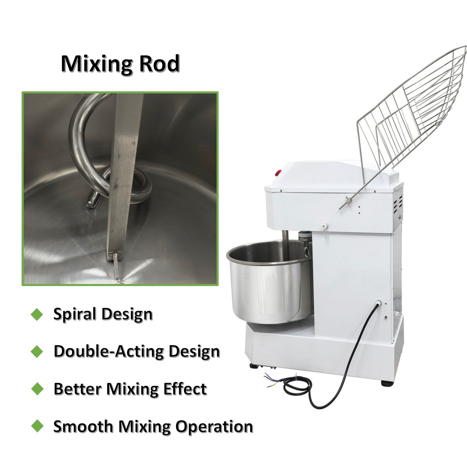 220V 50L Commercial Double-Acting Double-Speed Dough Mixer Electric Dough Knead