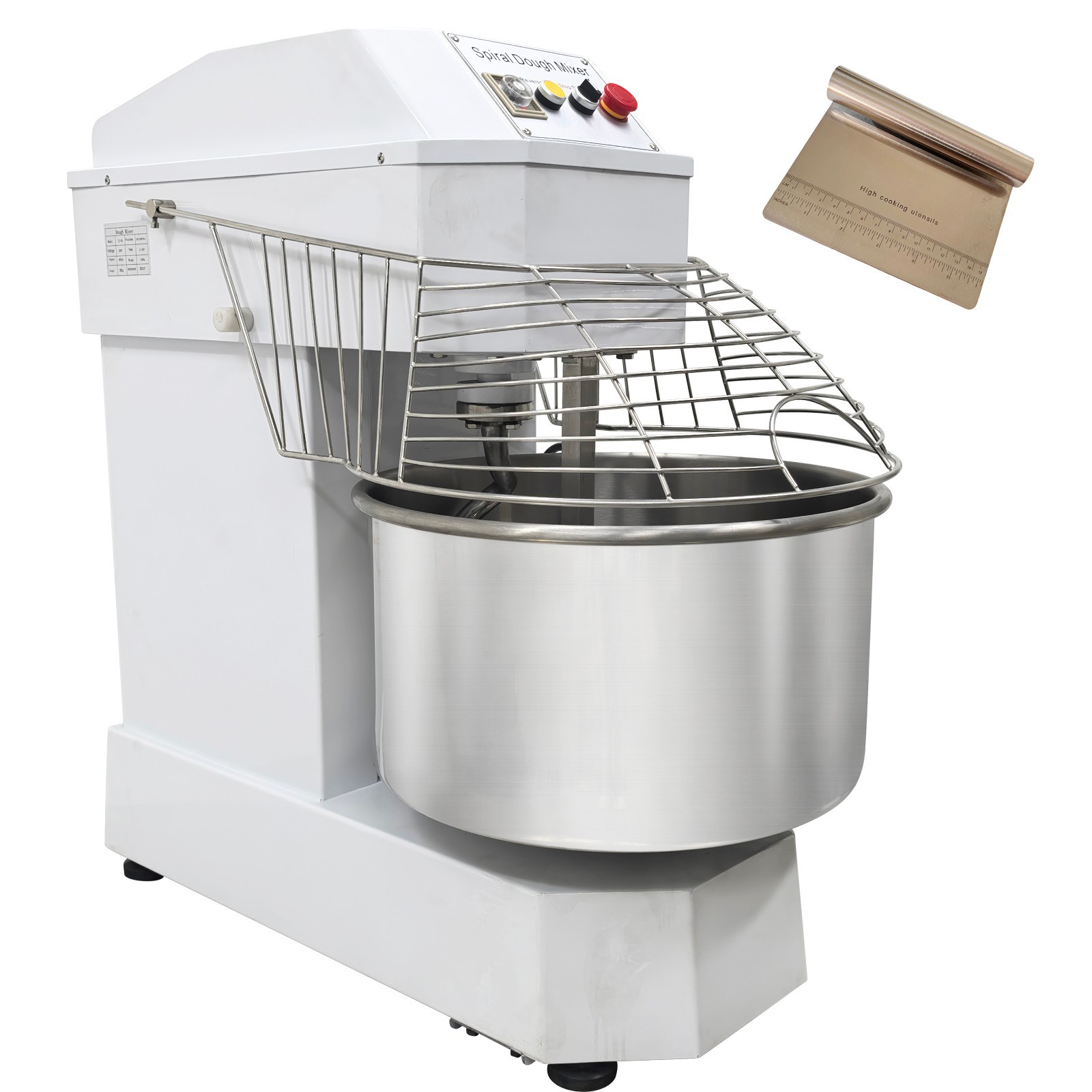50L S/S Double-Acting Double-Speed Dough Mixer No Plug w Random Timing E-Stop