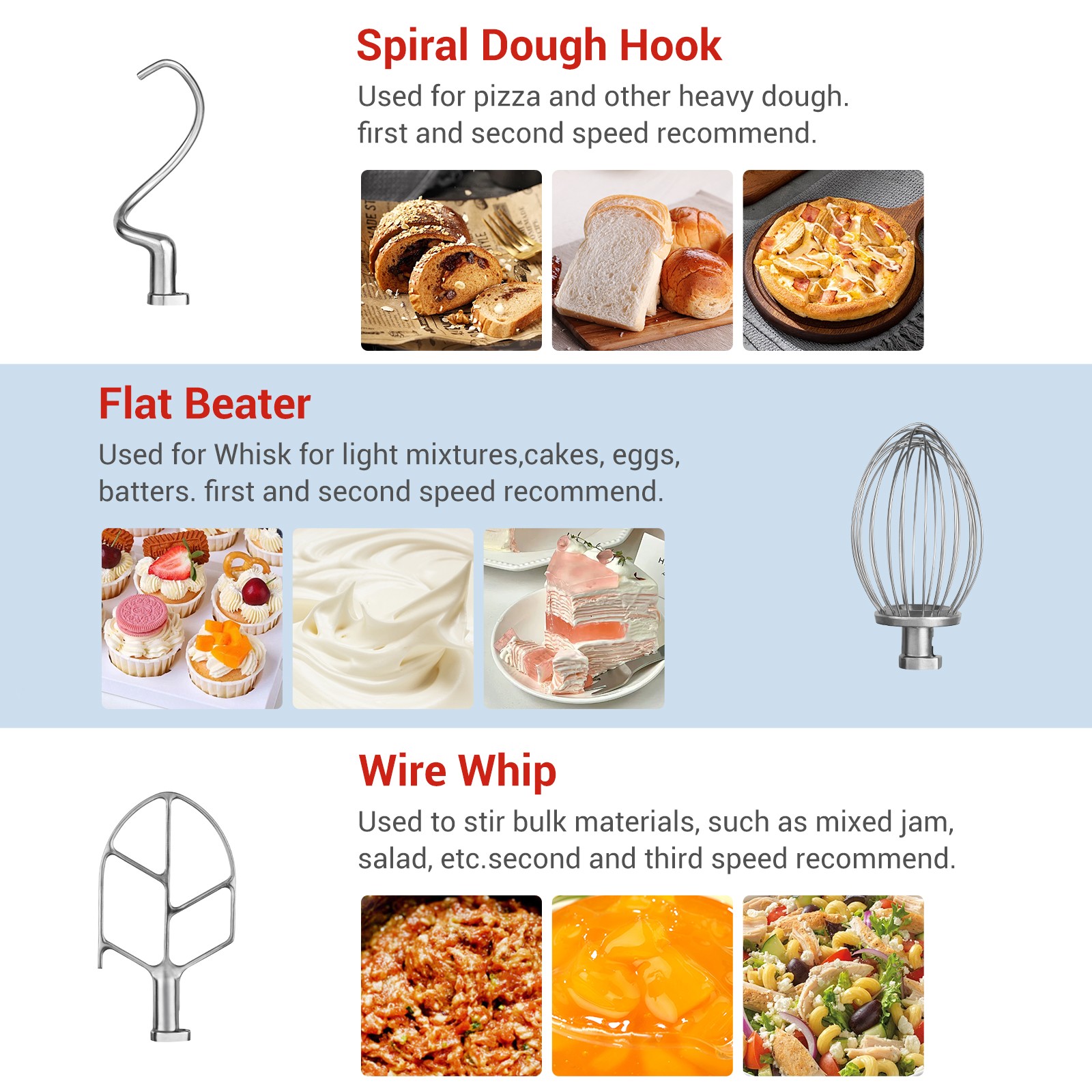 Food Mixer With Stainless Steel Bowl 15qt, 600w Vertical Dough Kneading Machine