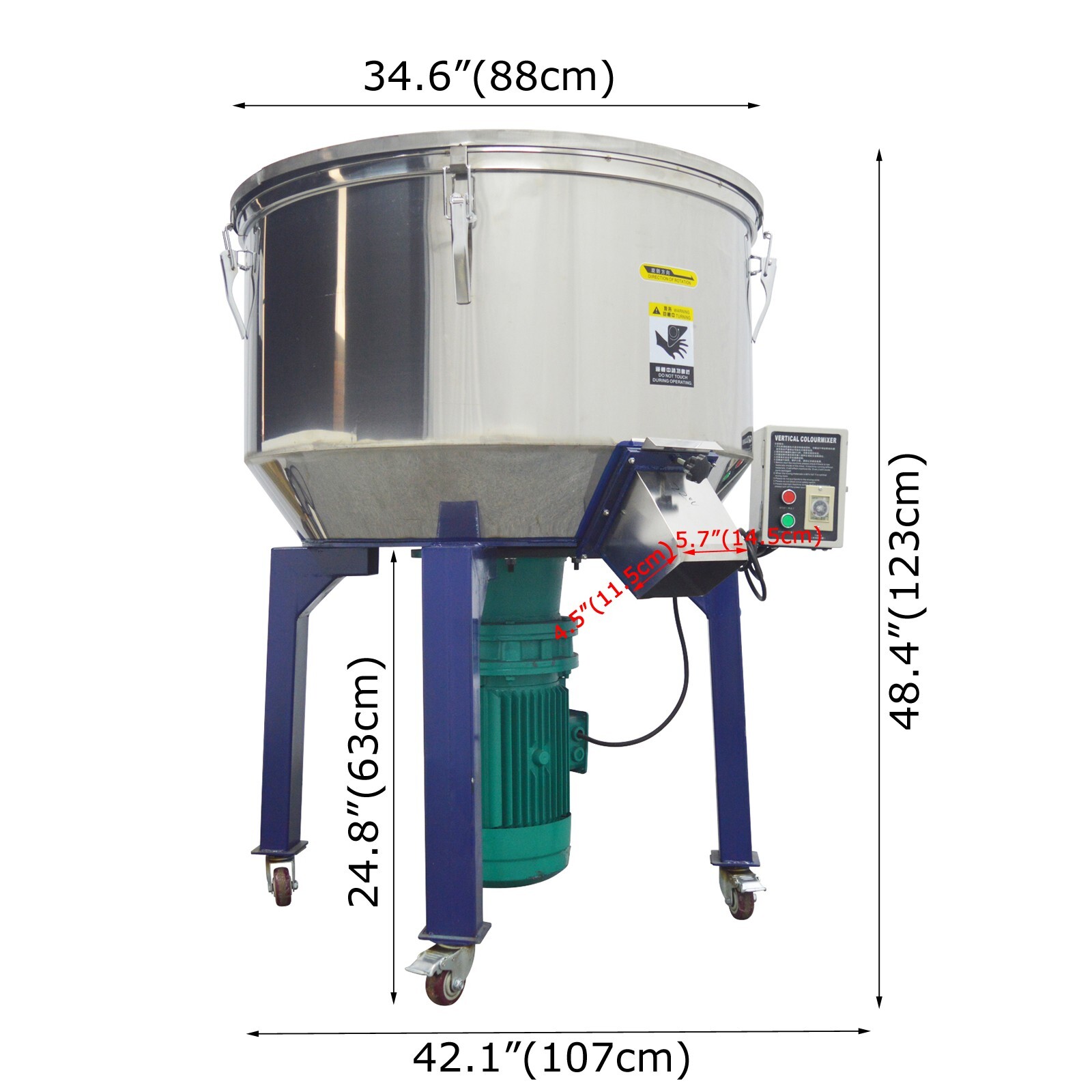 AC220V 60Hz Industrial Blender Mixer Vertical Color Mixer 331LB(150kg)
