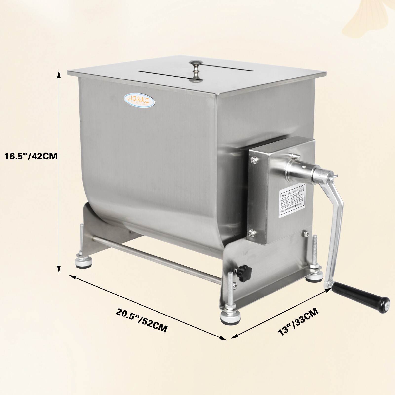 Hakka Refurbished Tilt Tank Meat Mixer 45lbs 22.5L Food Process Mixing Machine