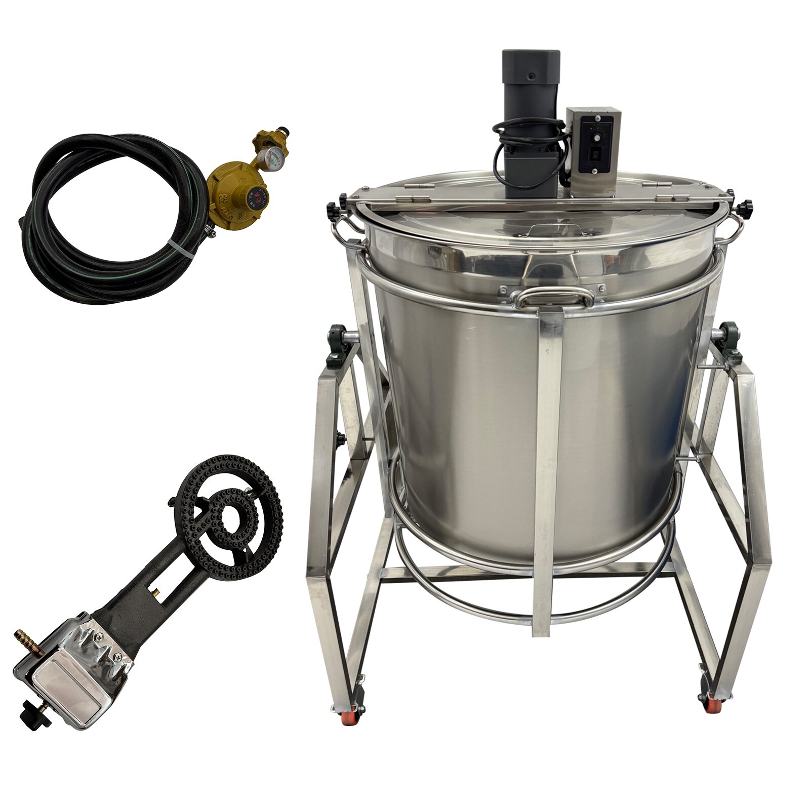240L Stainless Steel Automatic Food Mixer LPG Electric Heating Stirrer Pot 110V