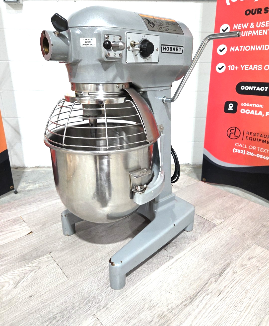 HOBART A200 20QT Mixer W/ Bowl, NEW Hook, Whip, Paddle – 120V- WATCH VIDEO!