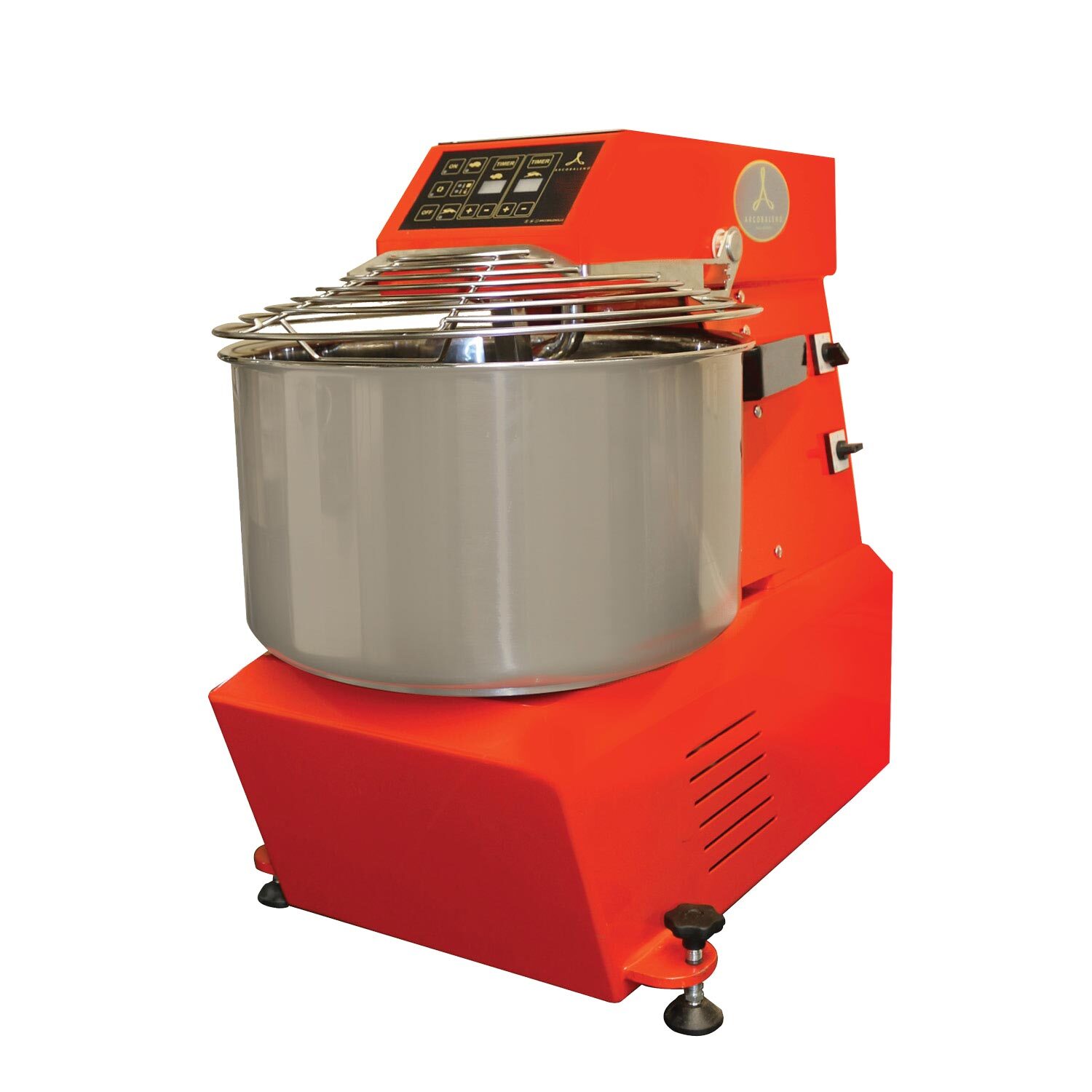 Arcobaleno ASM50 Spiral Mixer with 53 qt Rotating Bowl, 2-Speed, 95 lbs Dough…