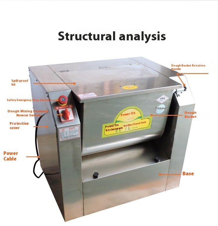 Commercial Dough Mixer Bidirectional Rotation Dough Kneading Machine 220V