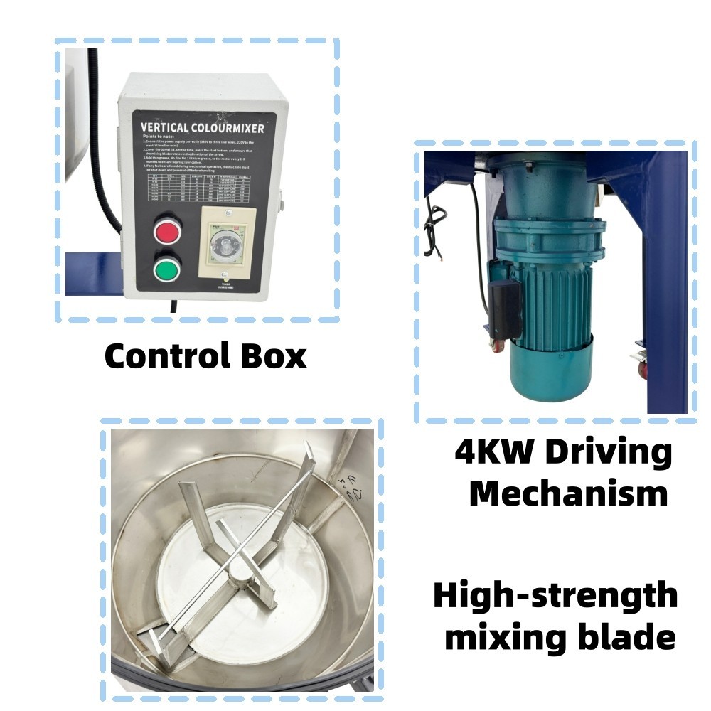 304Stainless Steel Vertical Color Mixer 220V Industrial Plastic Particle Blender