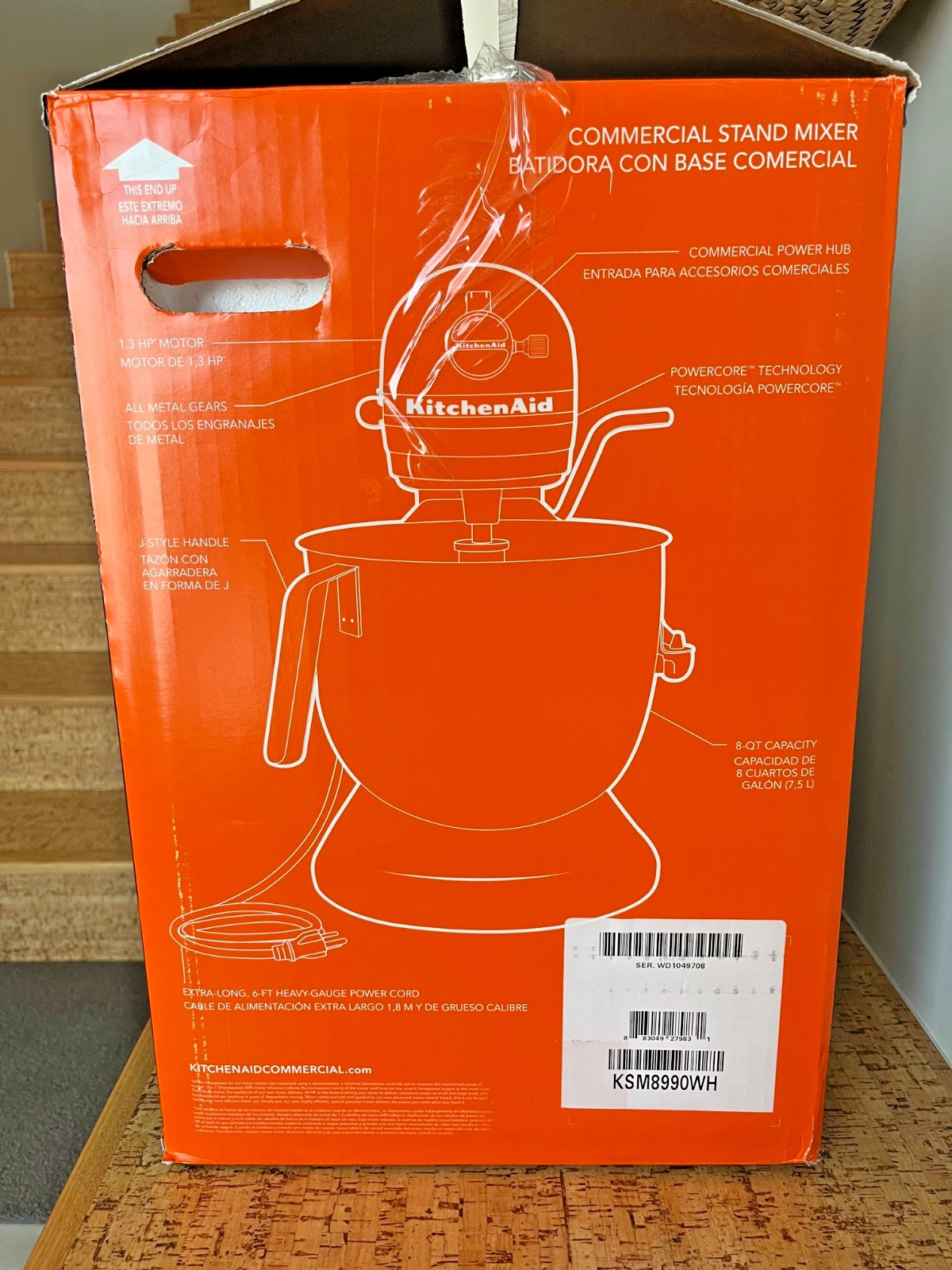 KitchenAid Commercial 8 Qt stand Mixer, barely used, in original packaging