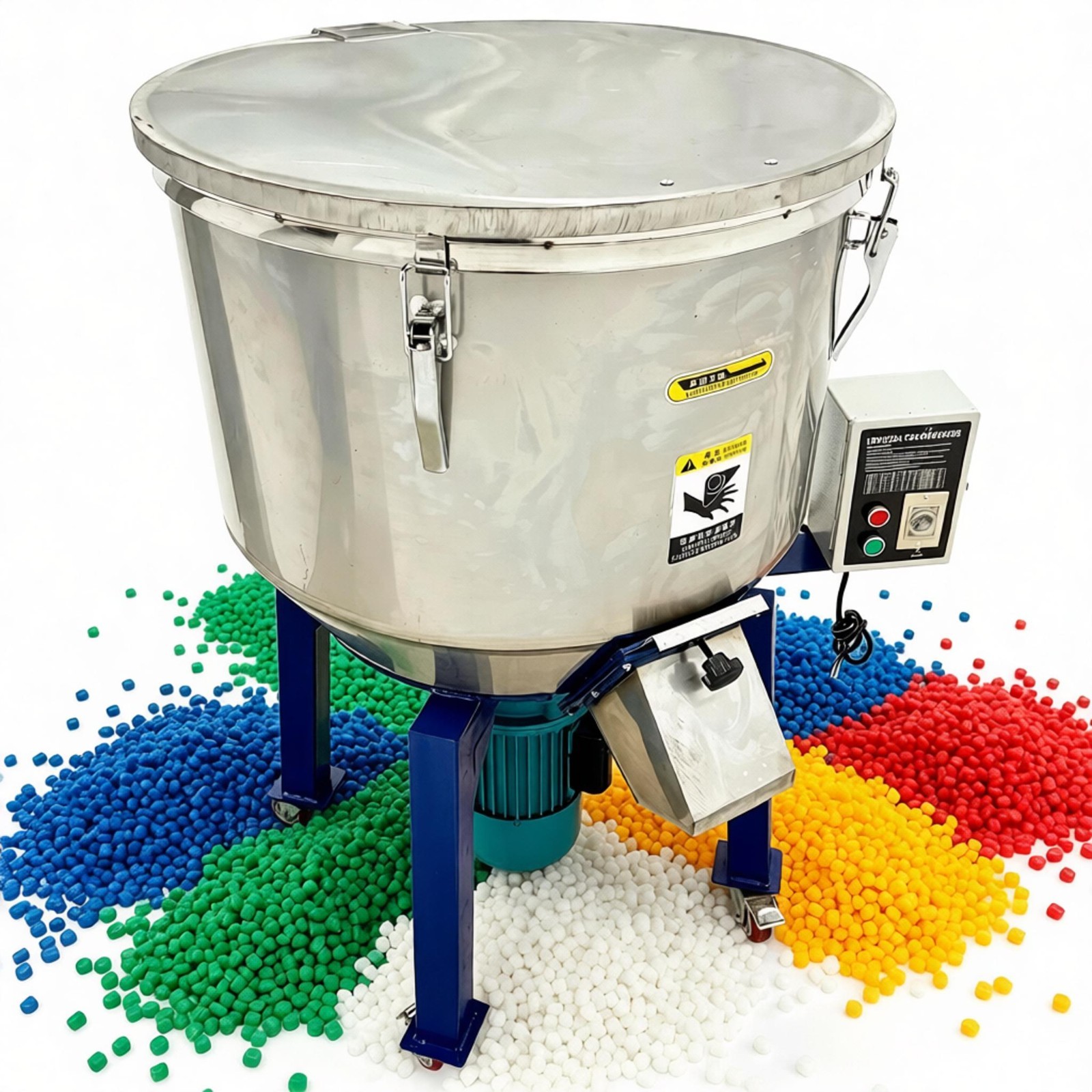 220V Industrial Stainless Steel Plastic Particle Mixer Blender Vertical 100KG